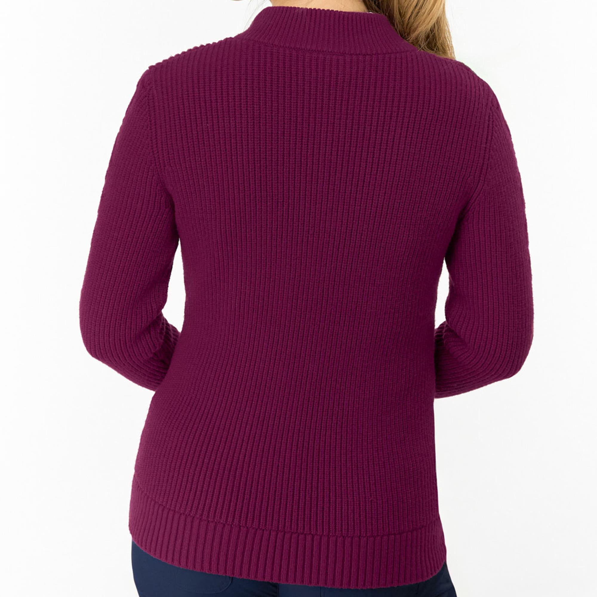 Pure Golf Sophia Elena Knit Lined Ladies Golf Cardigan Morello Cherry