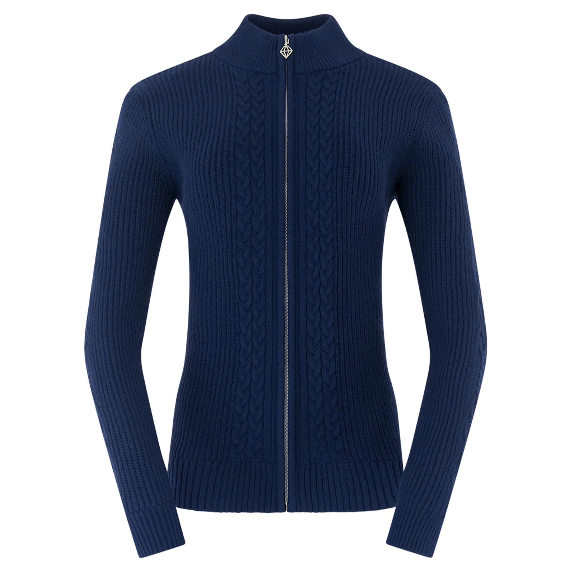 Pure Golf Sophia Elena Knit Lined Ladies Golf Cardigan Navy