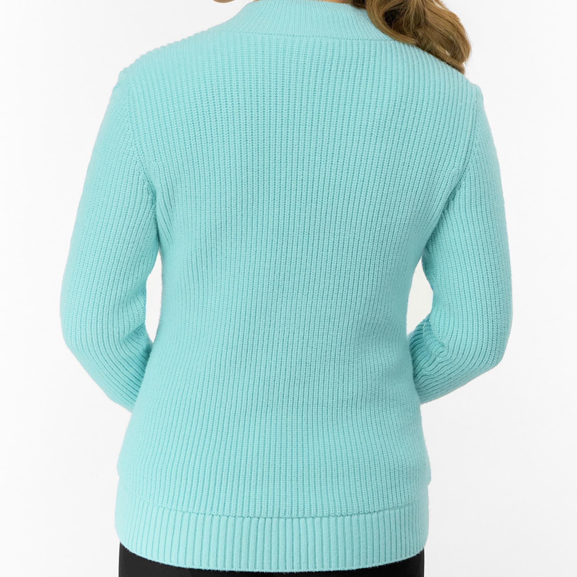 Pure Golf Sophia Elena Knit Lined Ladies Golf Cardigan Retro Blue