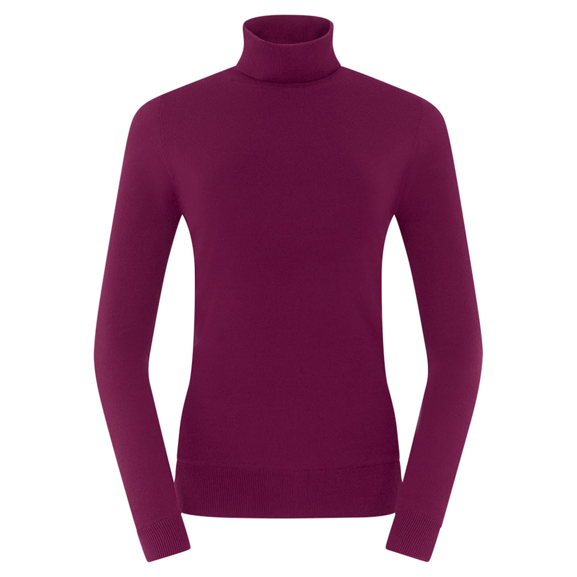 Pure Golf Sarah Super Soft Roll Neck Faux Fur Lining Ladies Pullover Morello Cherry