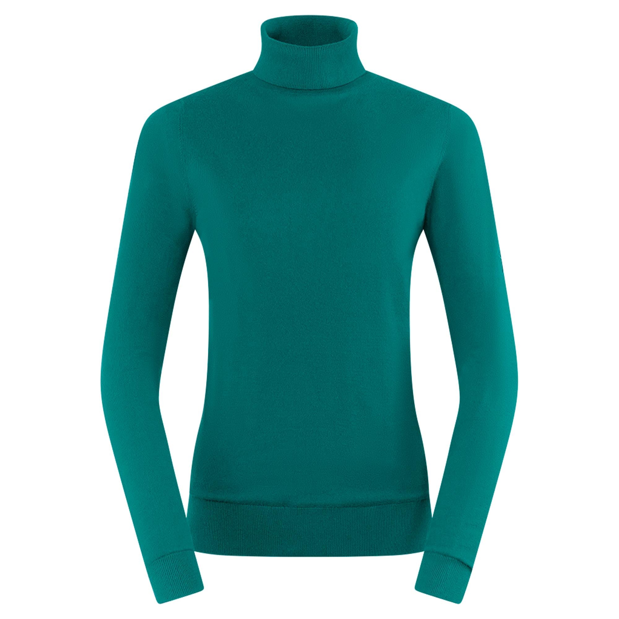 Pure Golf Sarah Super Soft Roll Neck Faux Fur Lining Ladies Pullover Deep Teal