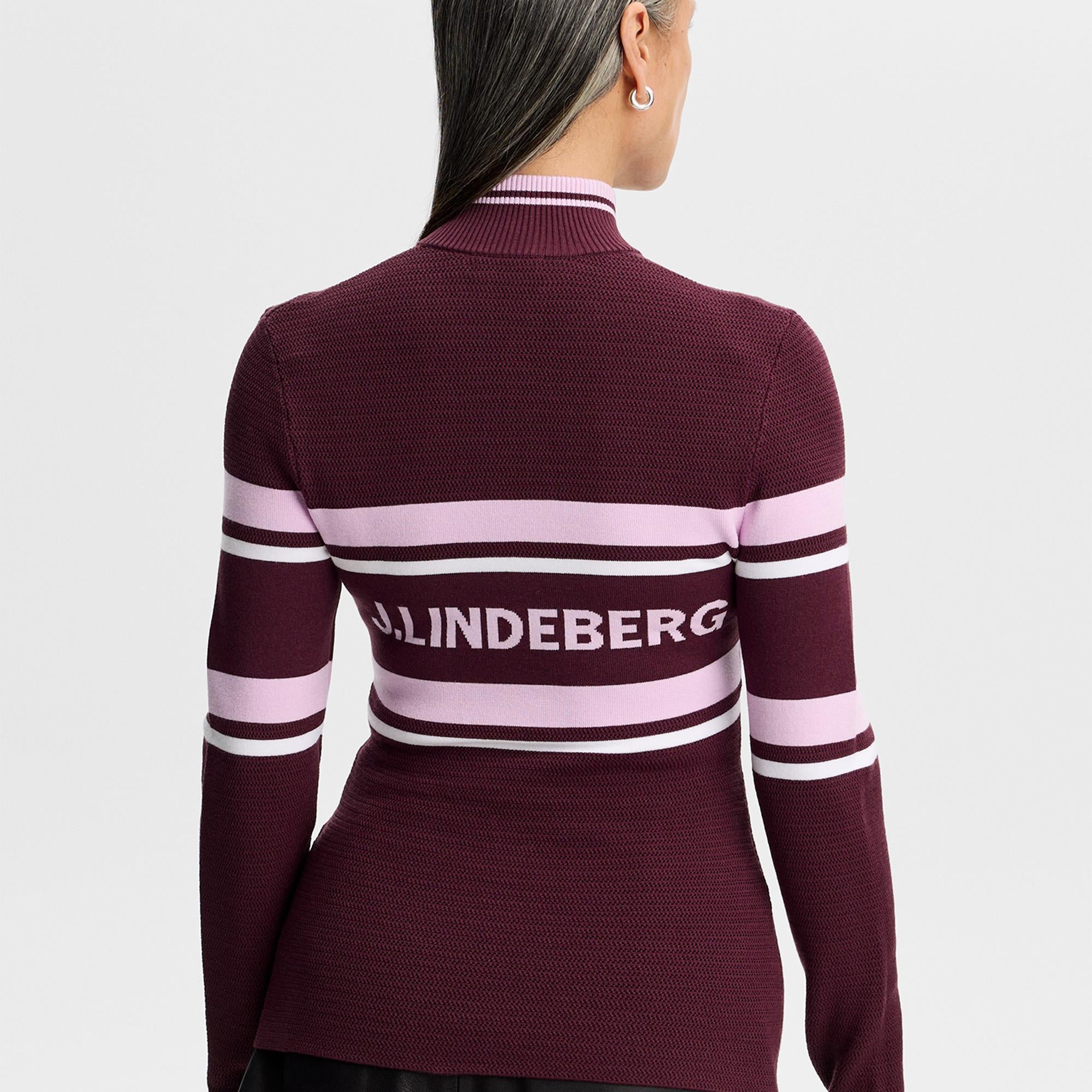 J Lindeberg Ariadne Knit Ladies Quarter Zip Golf Sweater Winetasting