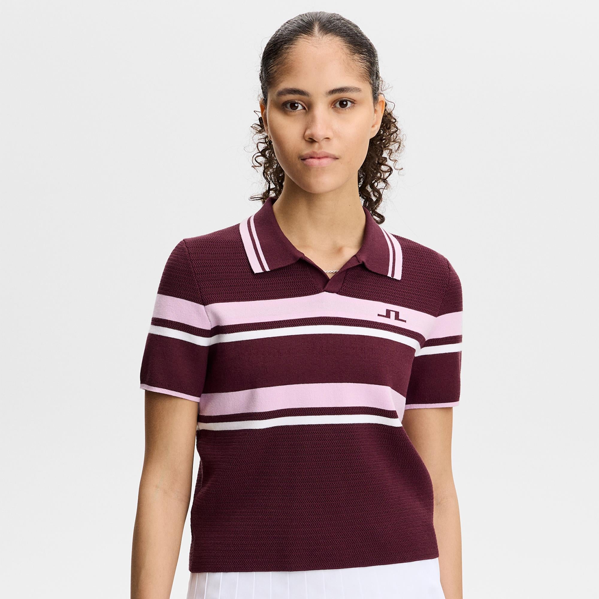 J Lindeberg Athena Knit Ladies Golf Polo Shirt Winetasting