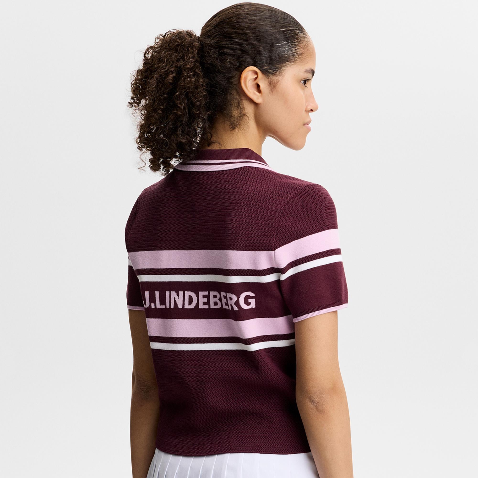 J Lindeberg Athena Knit Ladies Golf Polo Shirt Winetasting