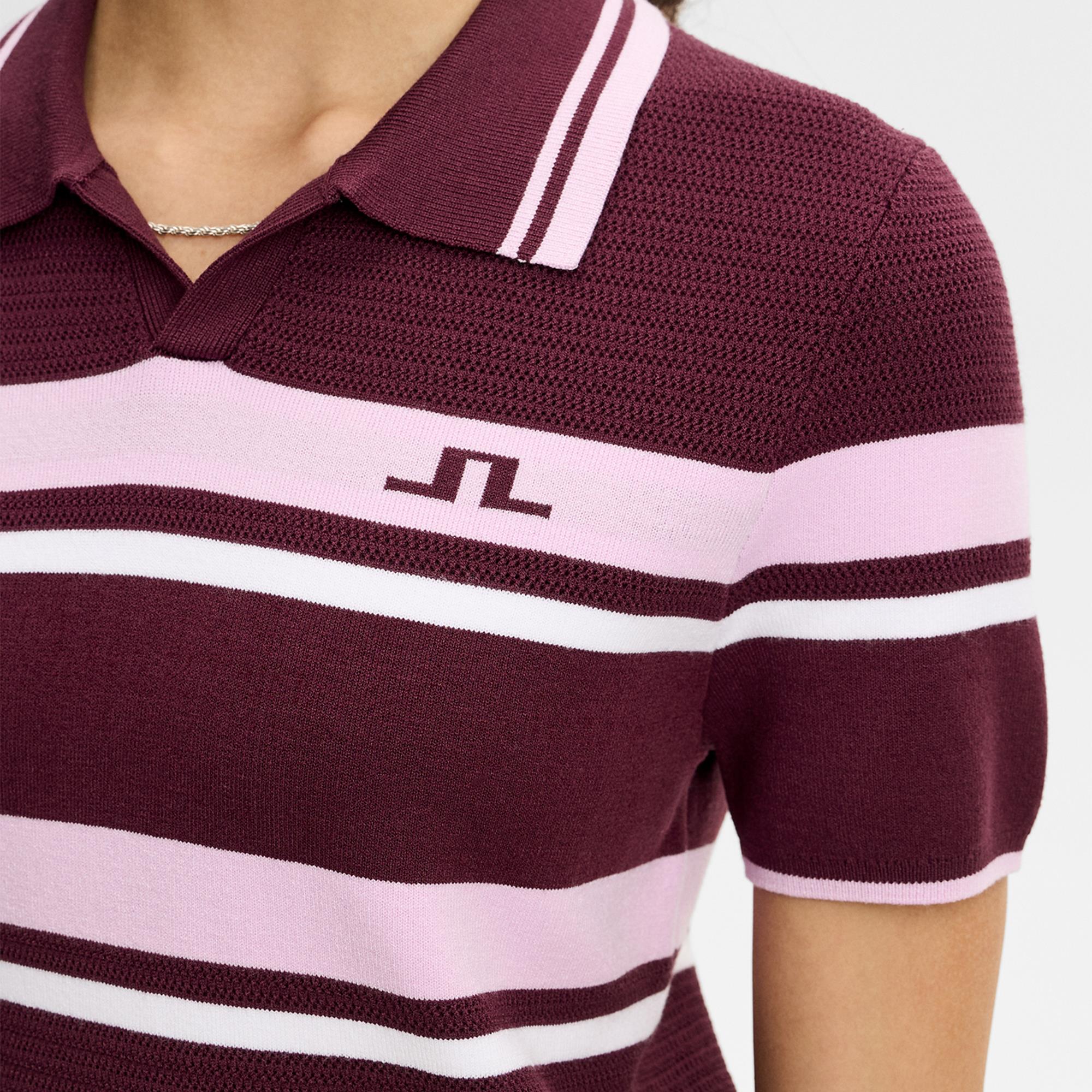 J Lindeberg Athena Knit Ladies Golf Polo Shirt Winetasting