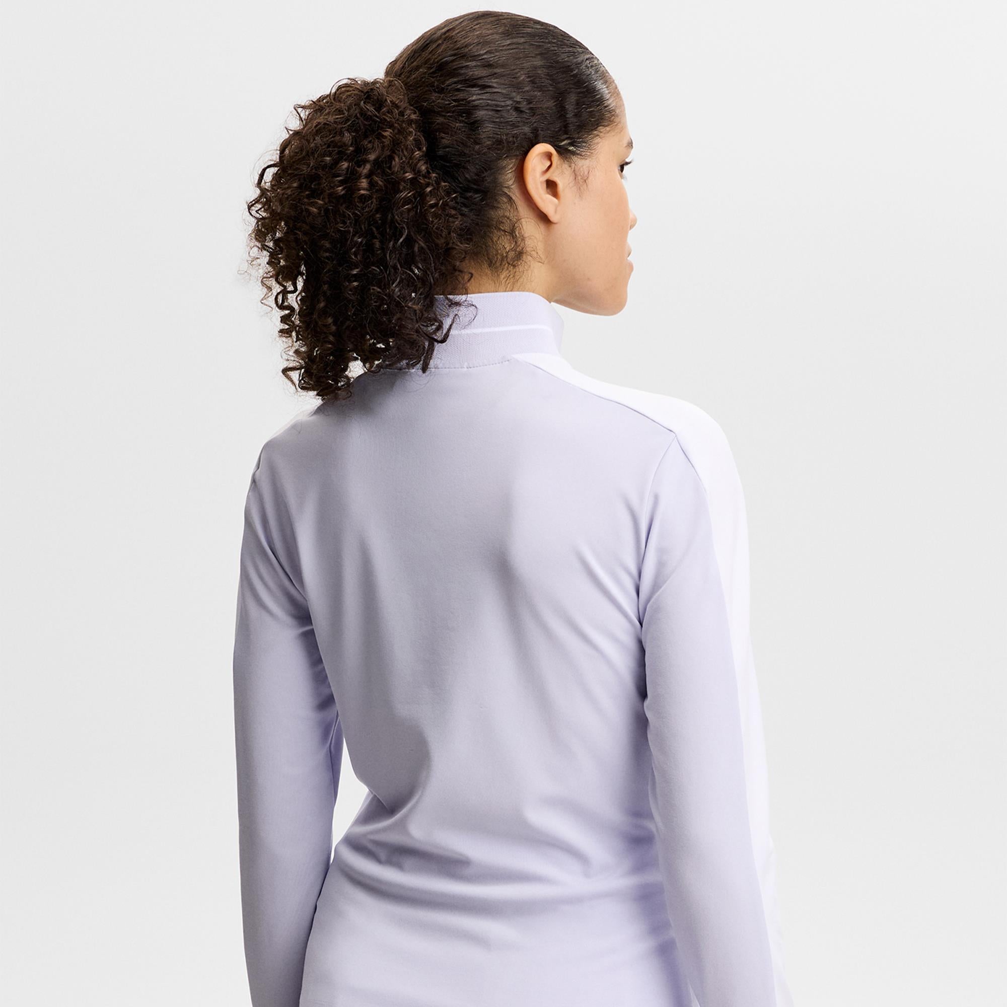 J Lindeberg Hertta Ladies Long Sleeve Golf Polo Shirt Purple Heather