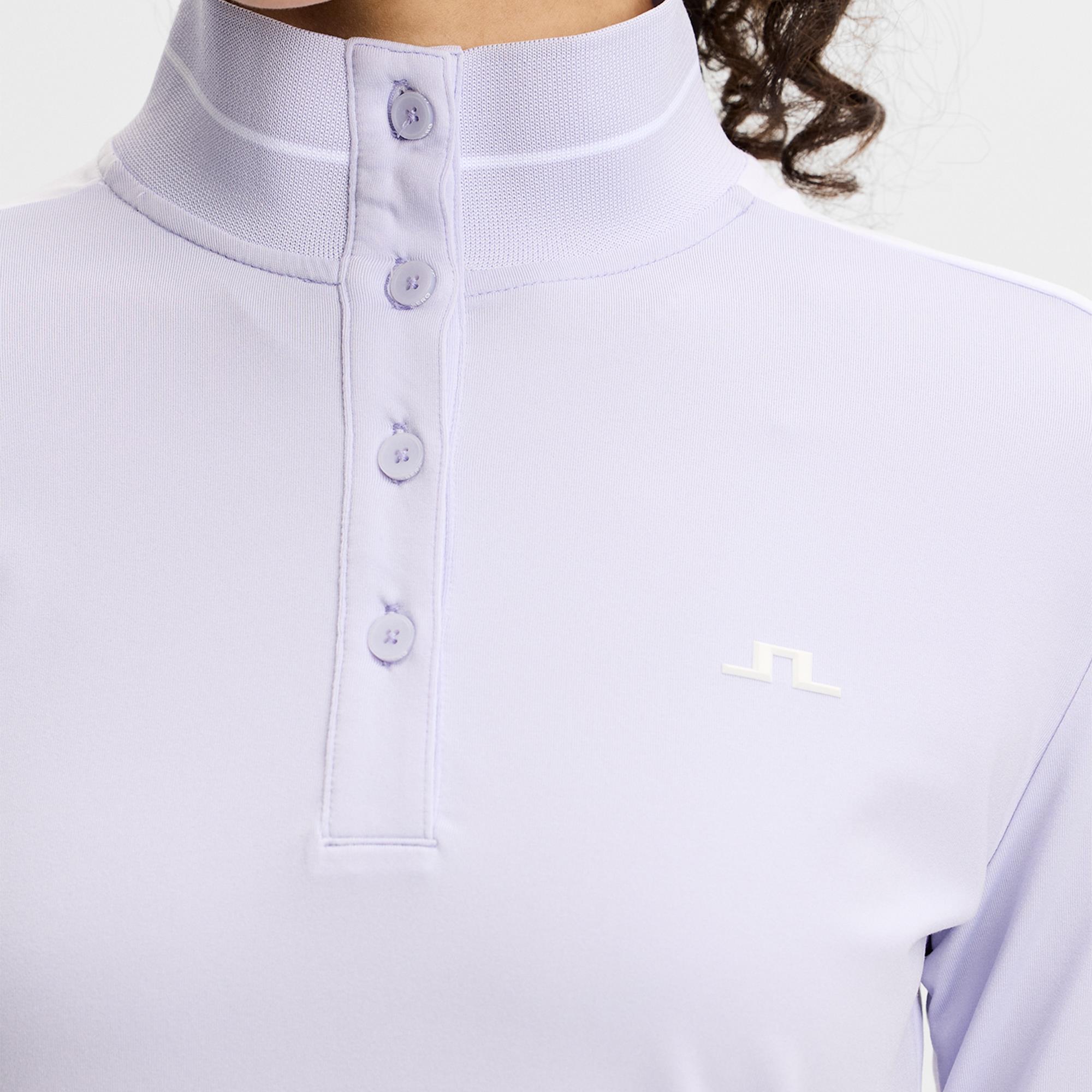 J Lindeberg Hertta Ladies Long Sleeve Golf Polo Shirt Purple Heather