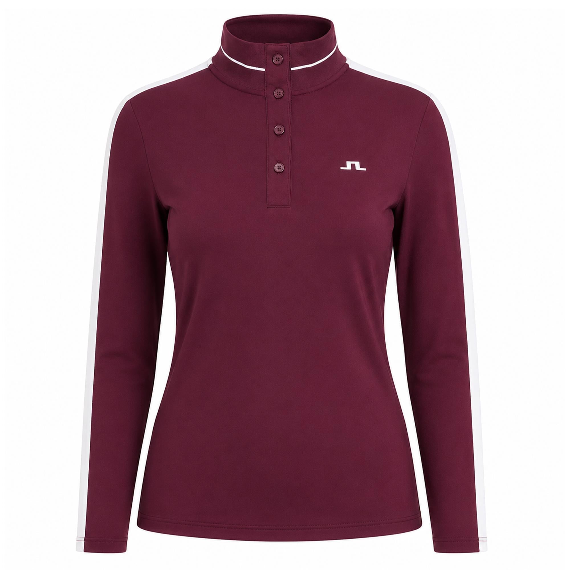 J Lindeberg Hertta Ladies Long Sleeve Golf Polo Shirt Winetasting