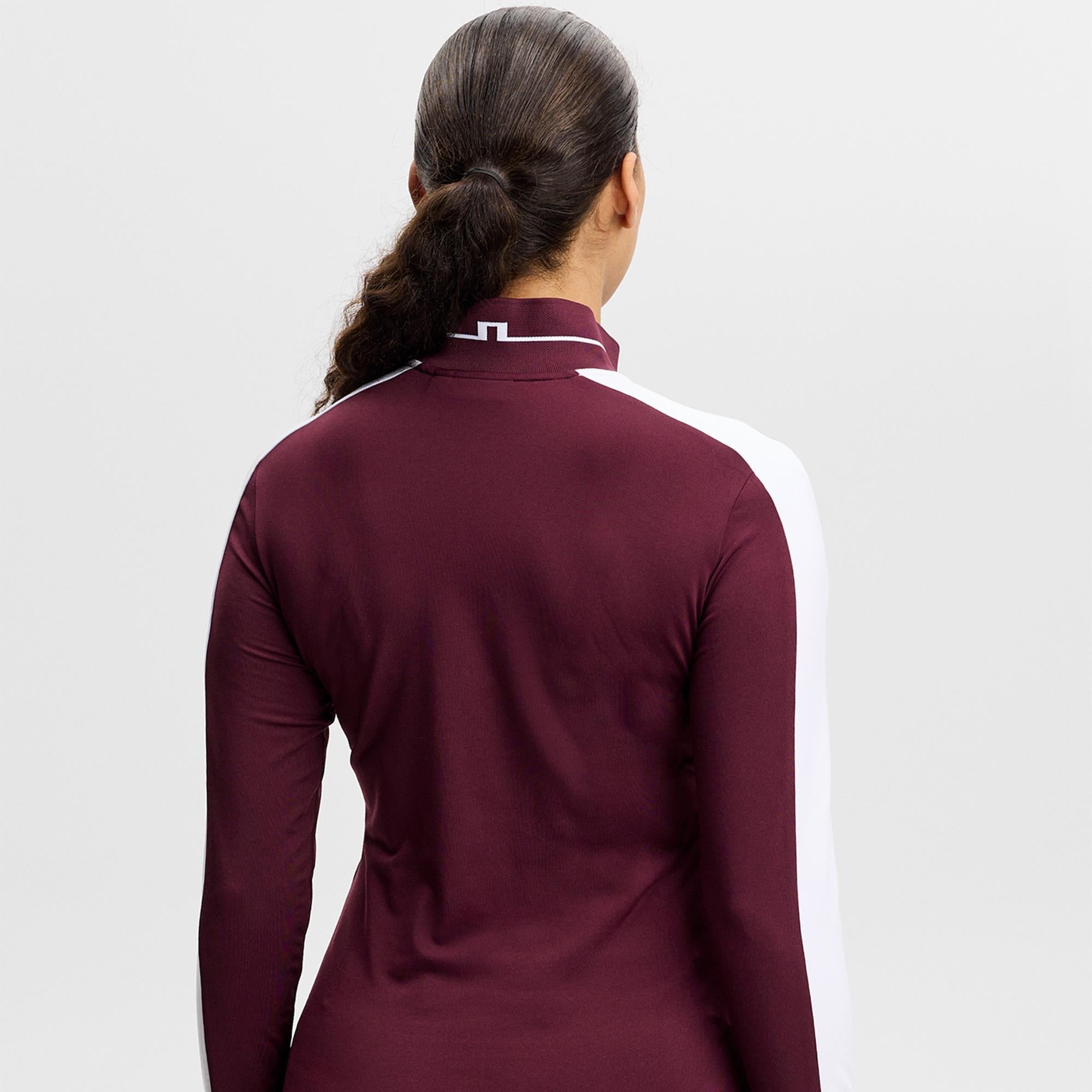 J Lindeberg Hertta Ladies Long Sleeve Golf Polo Shirt Winetasting