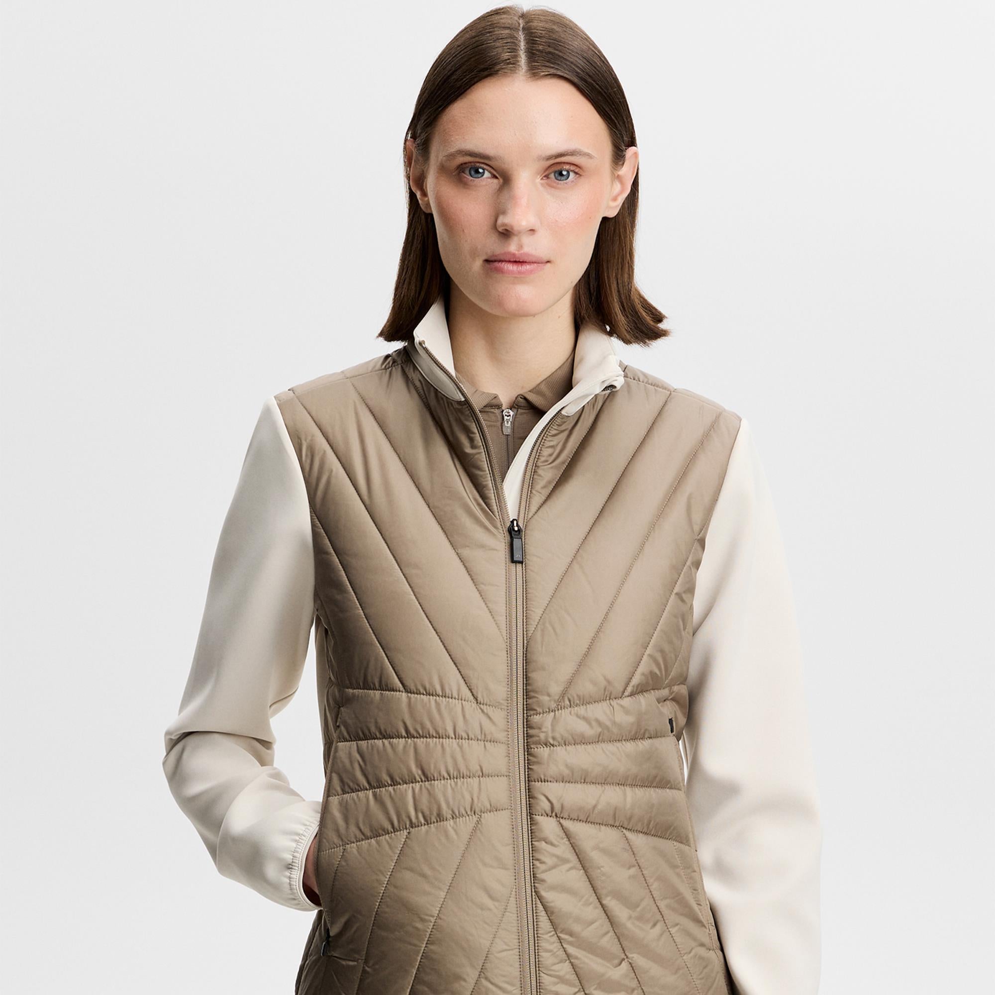 J Lindeberg Holma Quilt Hybrid Ladies Golf Jacket Brindle