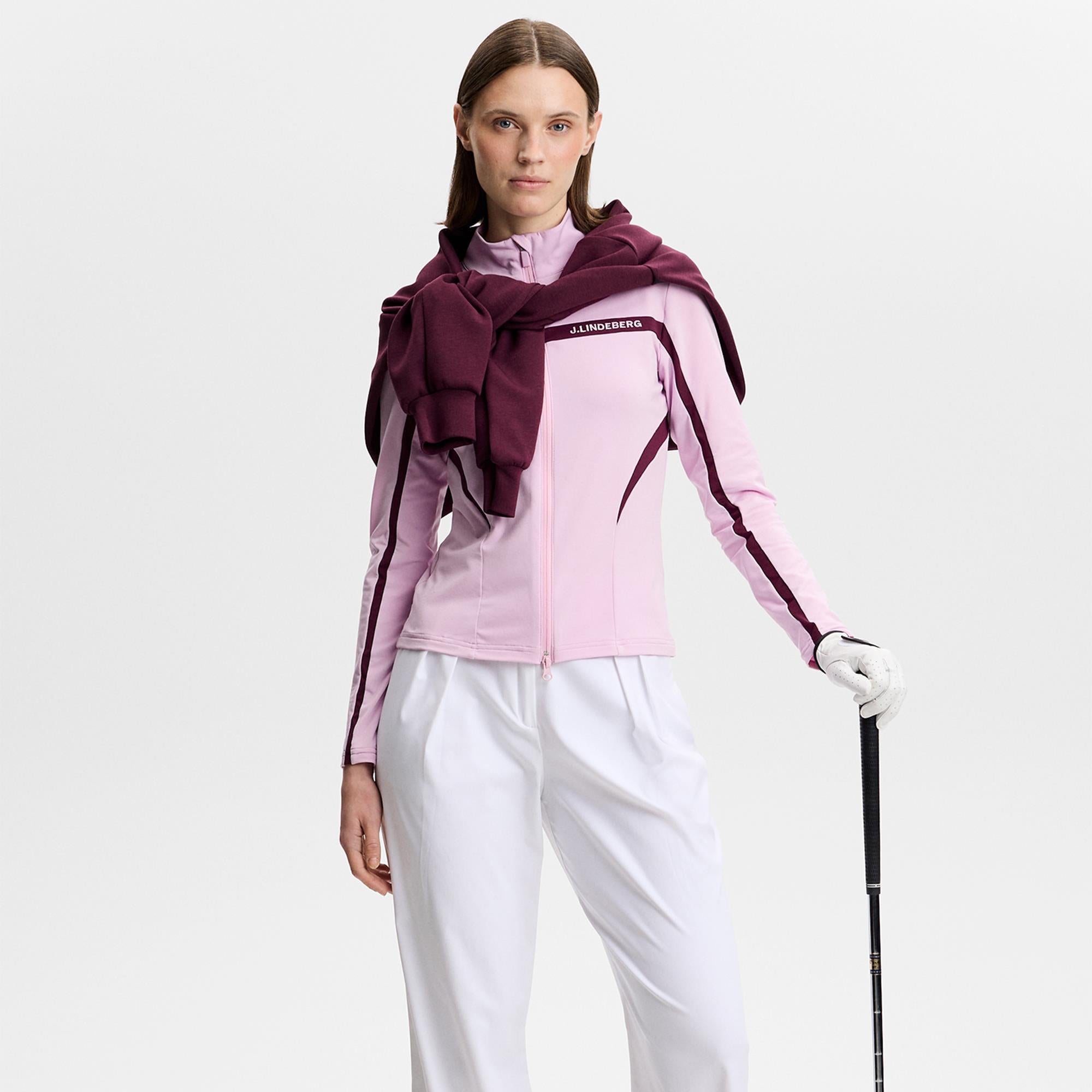 J Lindeberg Janice Ladies Golf Mid Layer Orchid Bouquet