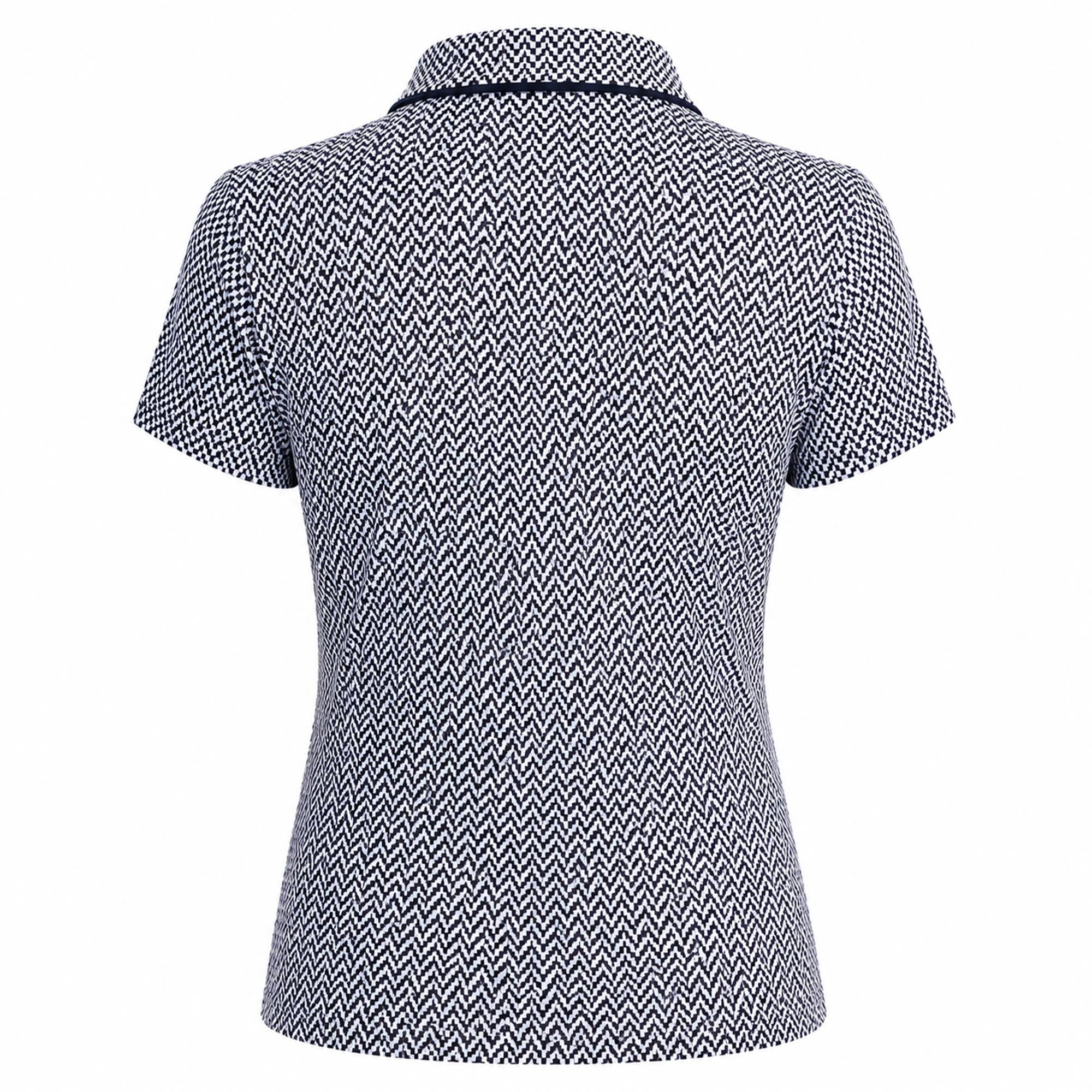 J Lindeberg Cara Print Ladies Golf Polo Shirt Navy