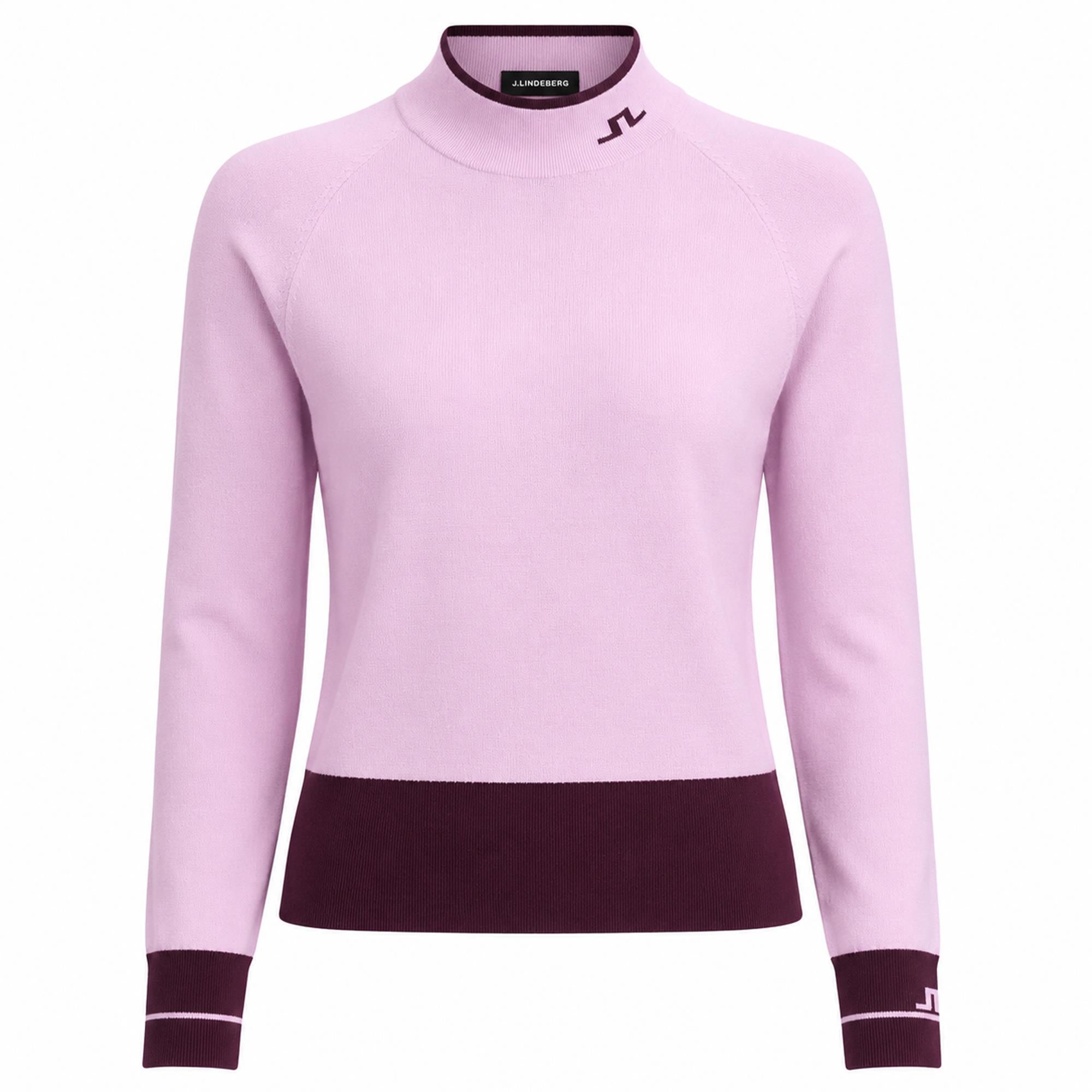 J Lindeberg Zoe Knitted Ladies Golf Sweater Orchid Bouquet