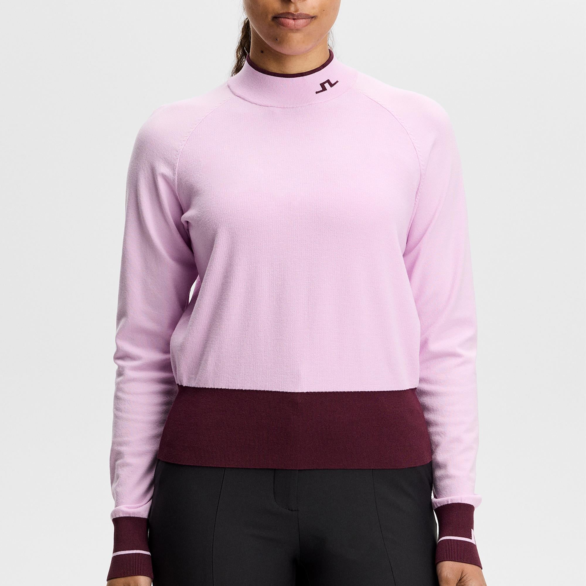 J Lindeberg Zoe Knitted Ladies Golf Sweater Orchid Bouquet