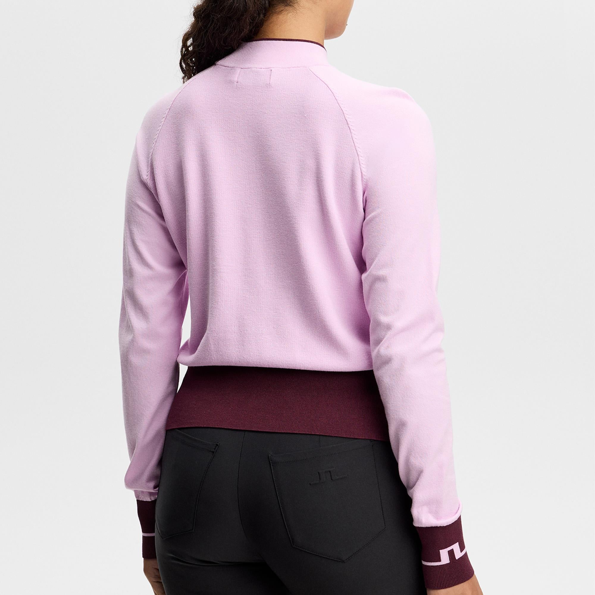 J Lindeberg Zoe Knitted Ladies Golf Sweater Orchid Bouquet
