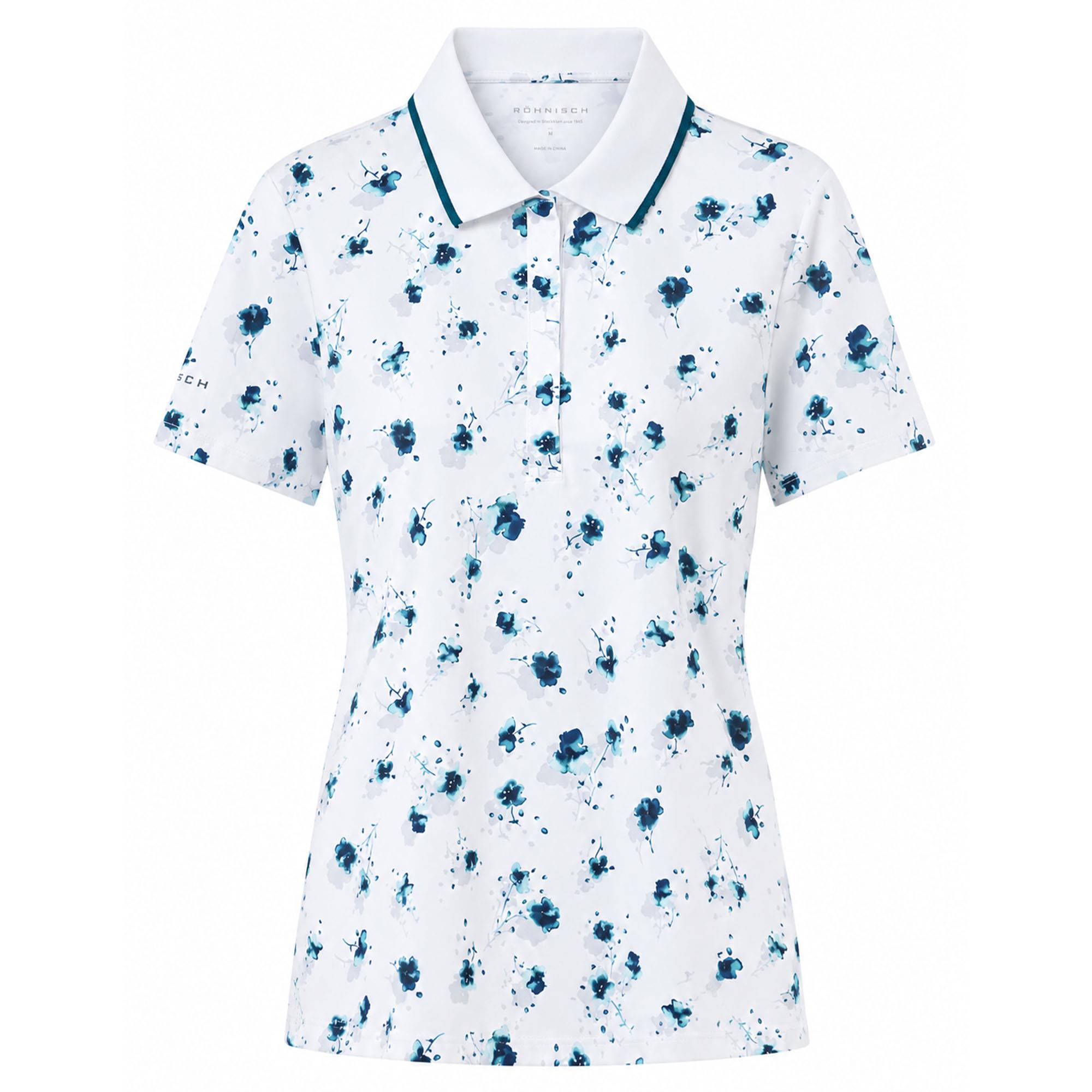 Rohnisch Deni Ladies Golf Polo Shirt Teal Mountain Bloom