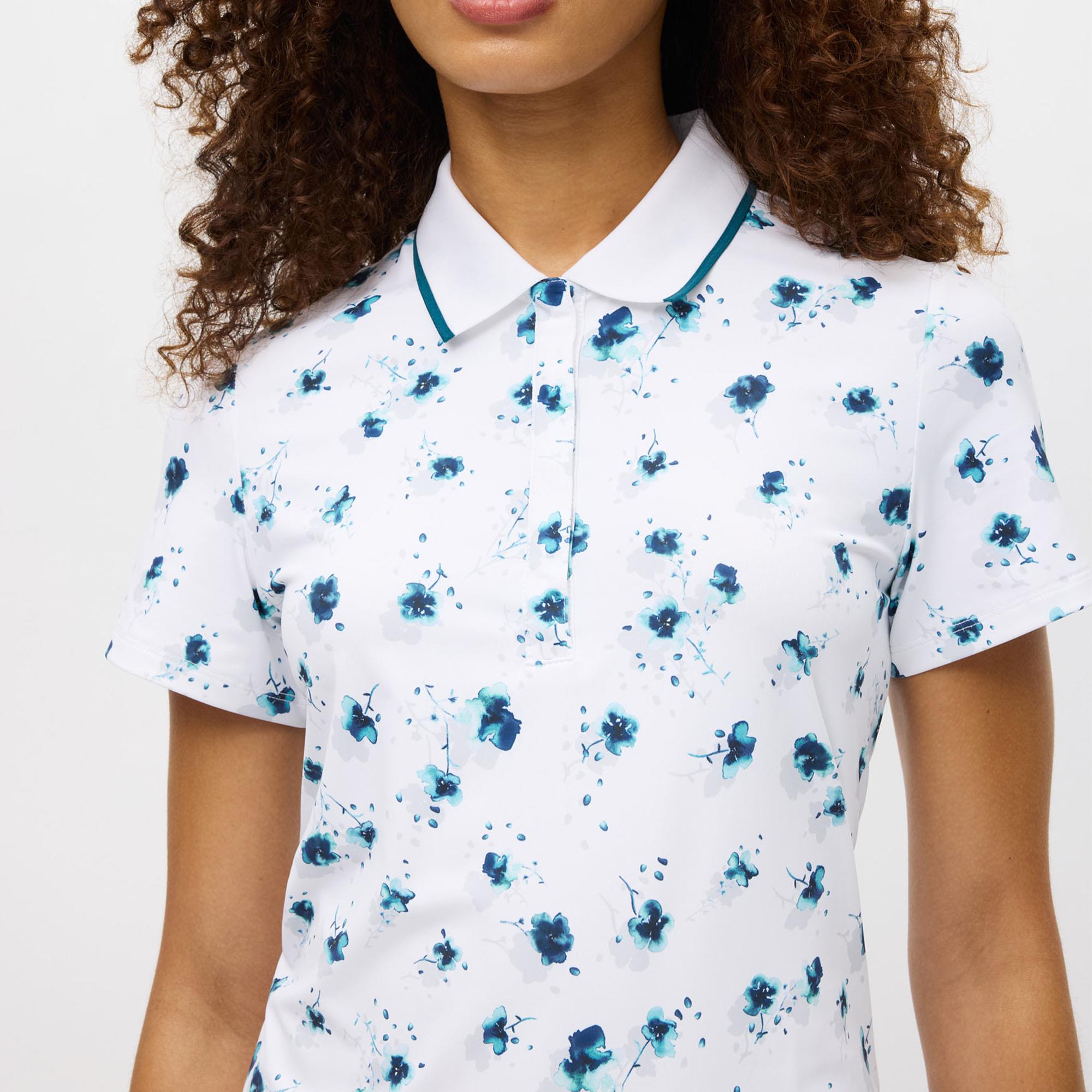 Rohnisch Deni Ladies Golf Polo Shirt Teal Mountain Bloom