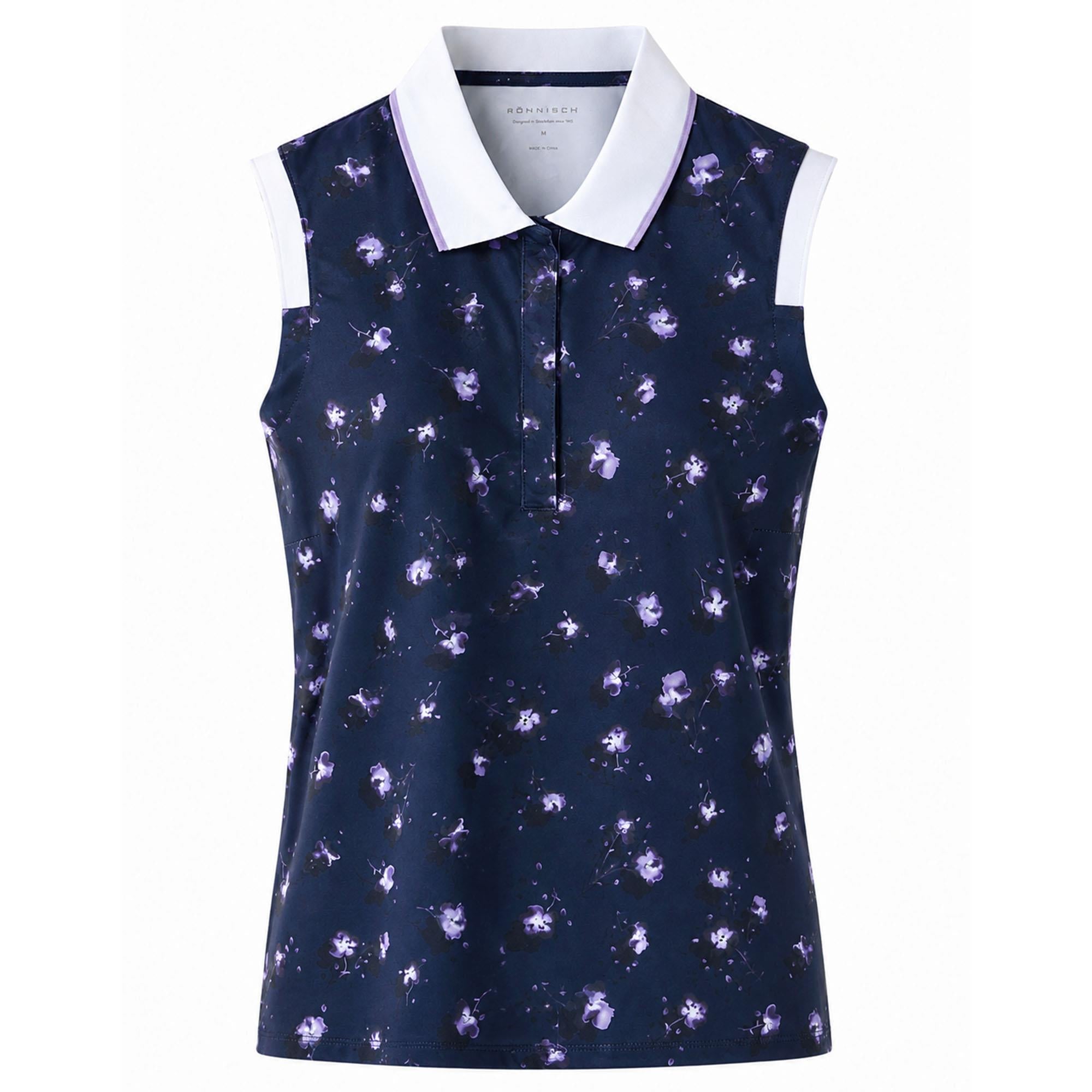 Rohnisch Deni Ladies Golf Sleeveless Polo Shirt Purple Mountain Bloom