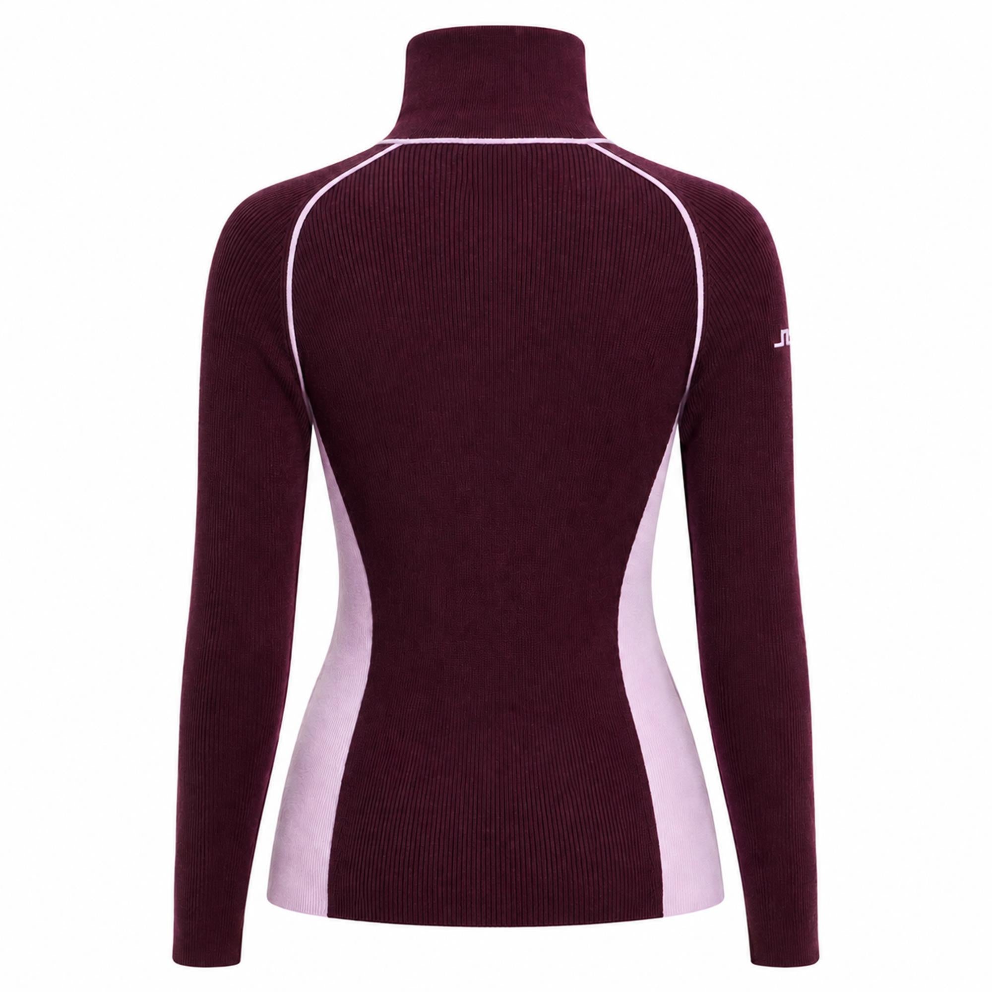 J Lindeberg Valley Knitted Rib Ladies Quarter Zip Sweater Winetasting