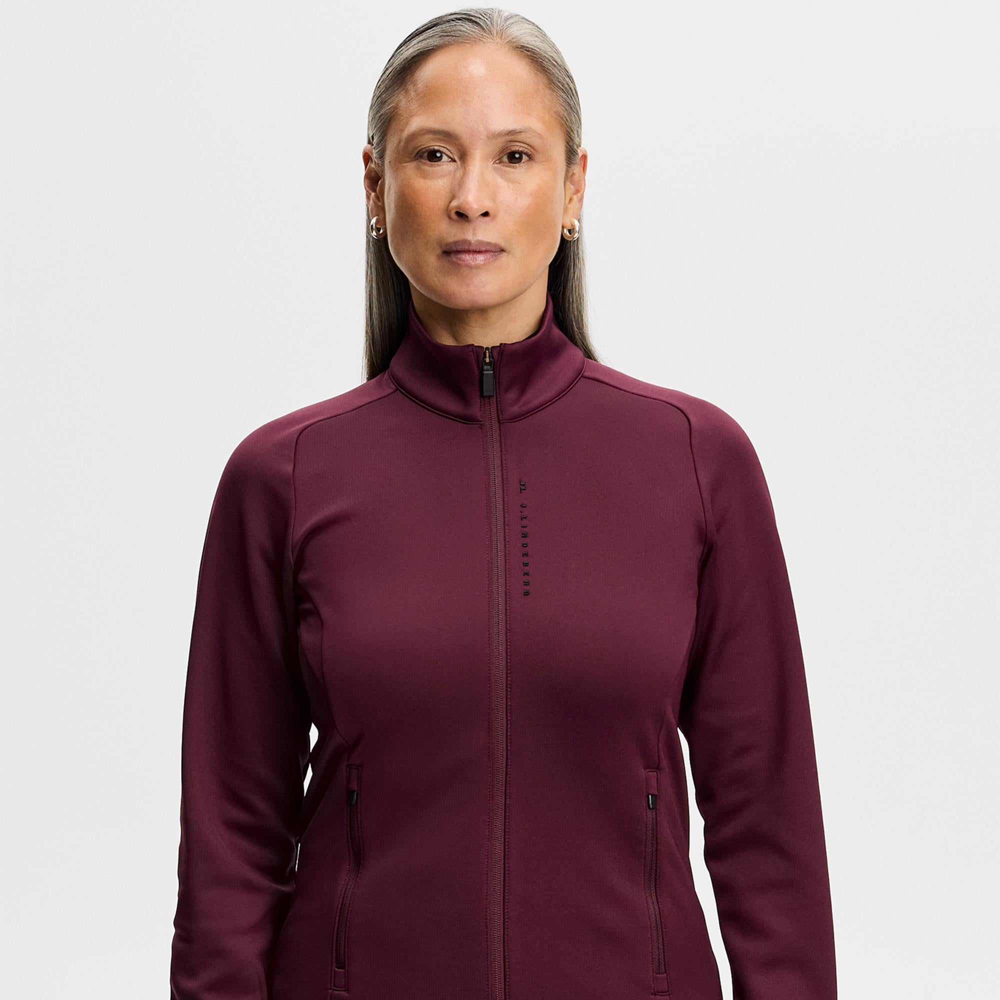 J Lindeberg Selena Full Zip Ladies Golf Mid Layer Winetasting