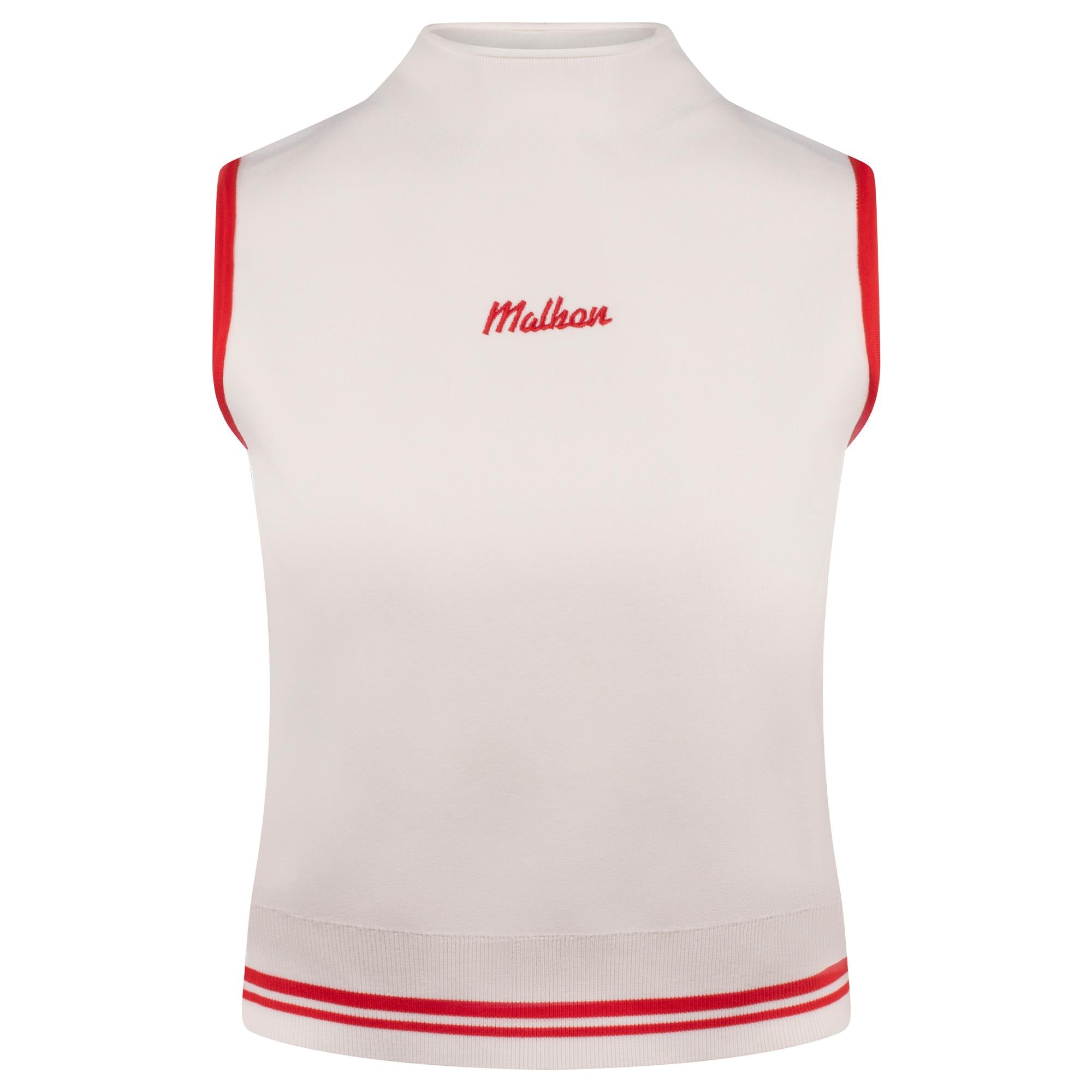 Malbon Golf Kara Mockneck Ladies Golf Vest Vanilla