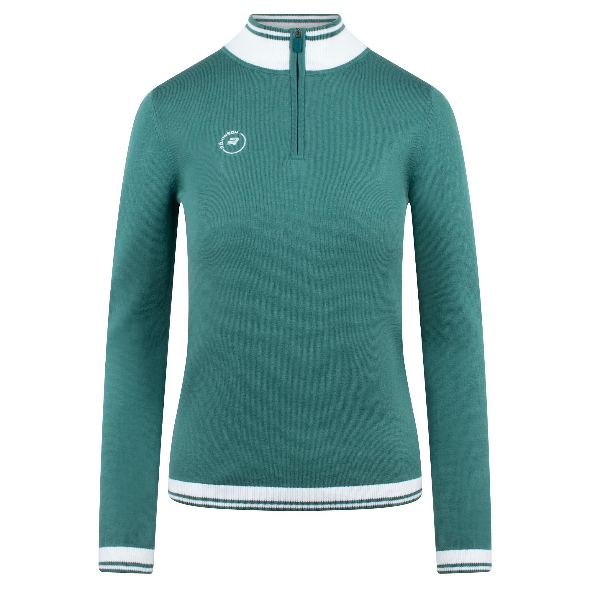 Rohnisch Kora Knitted Half Zip Ladies Golf Jumper Hydro