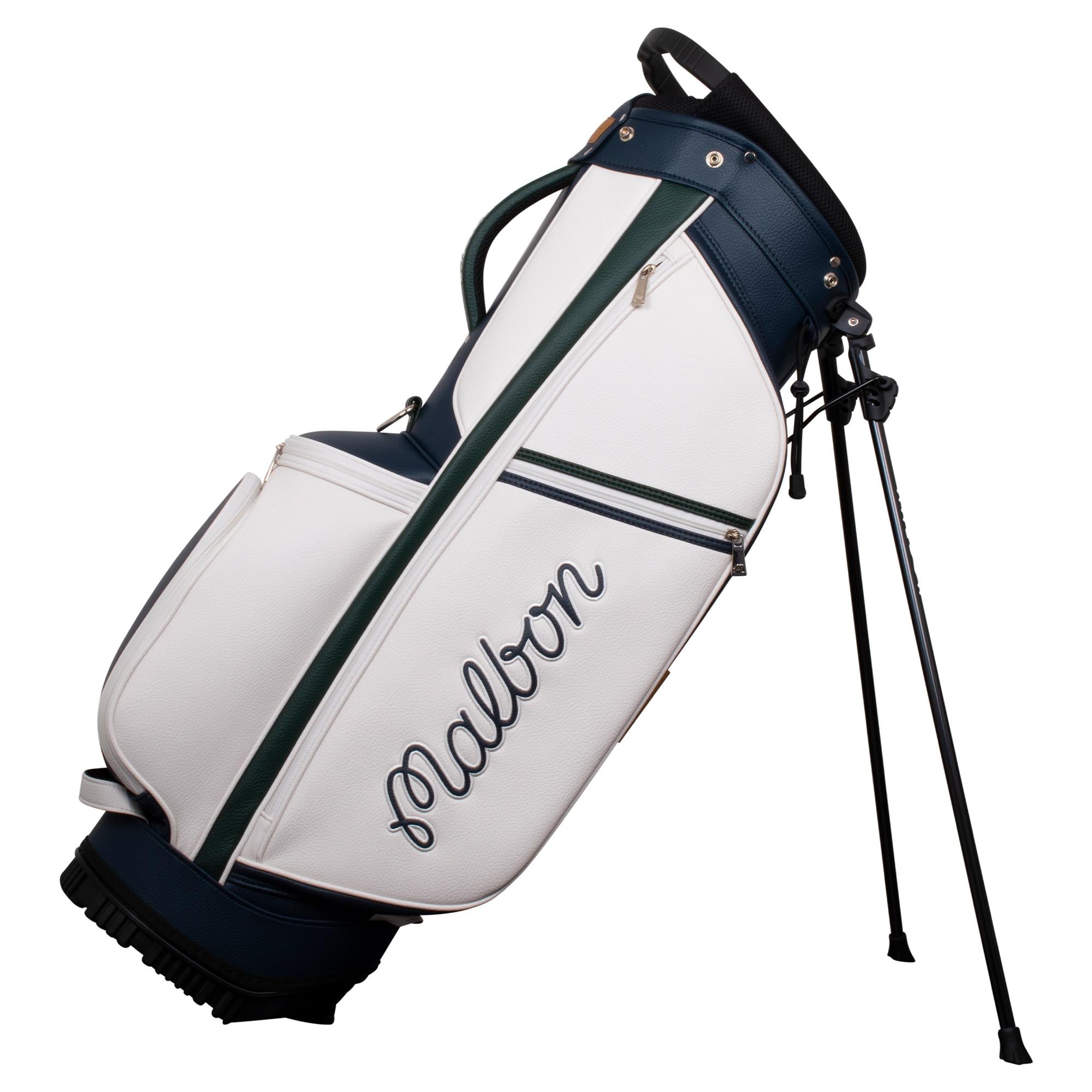Malbon Golf Cooper Bucket PU Leather Stand Bag Green/Navy