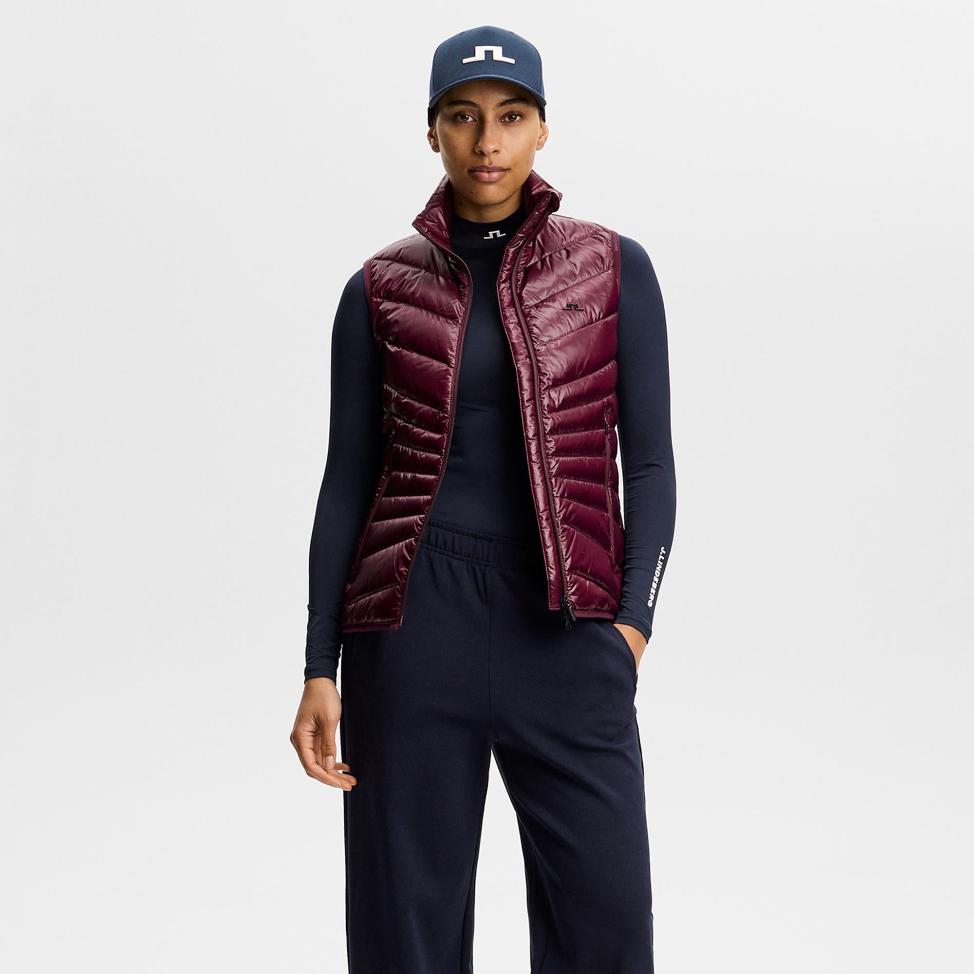 J Lindeberg Lara Light Down Ladies Vest Winetasting