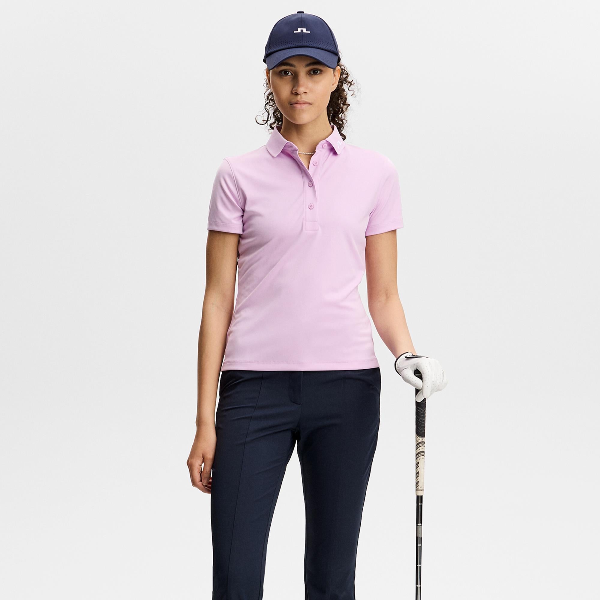 J Lindeberg Tour Tech Ladies Golf Polo Shirt Orchid Bouquet