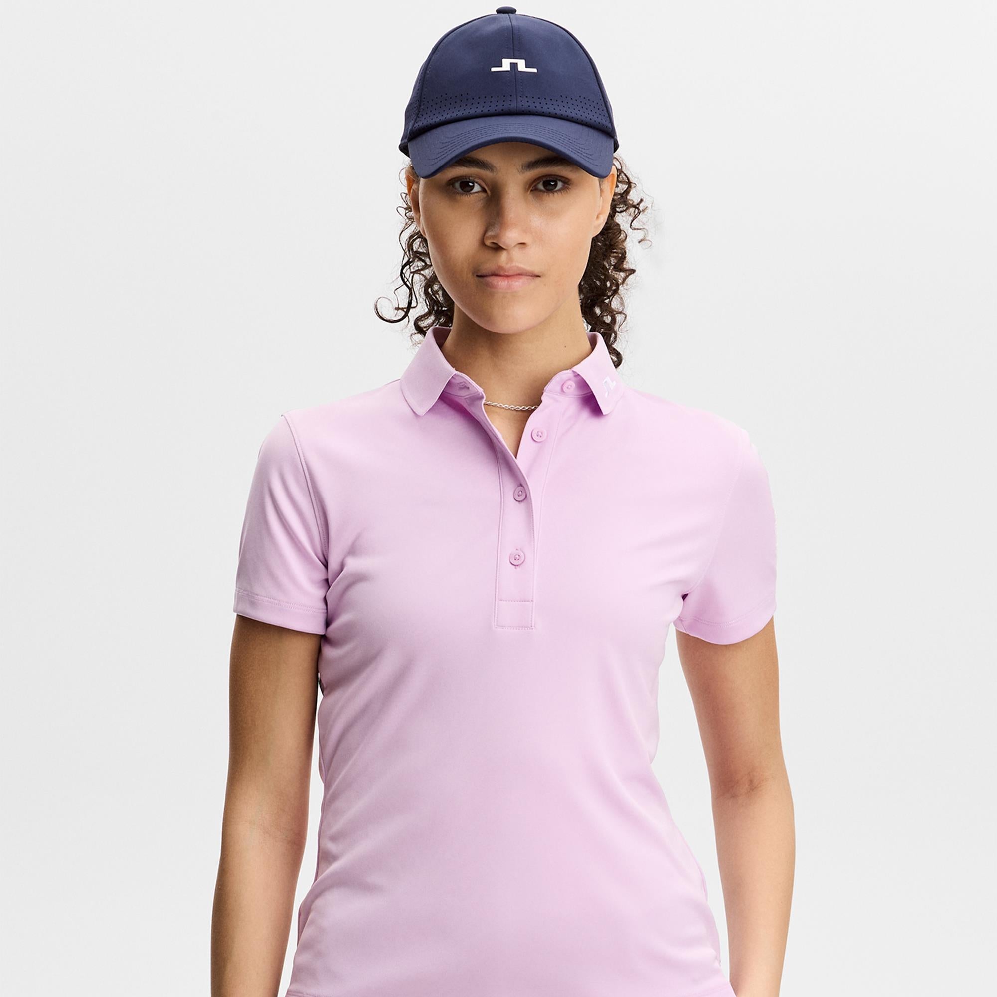 J Lindeberg Tour Tech Ladies Golf Polo Shirt Orchid Bouquet