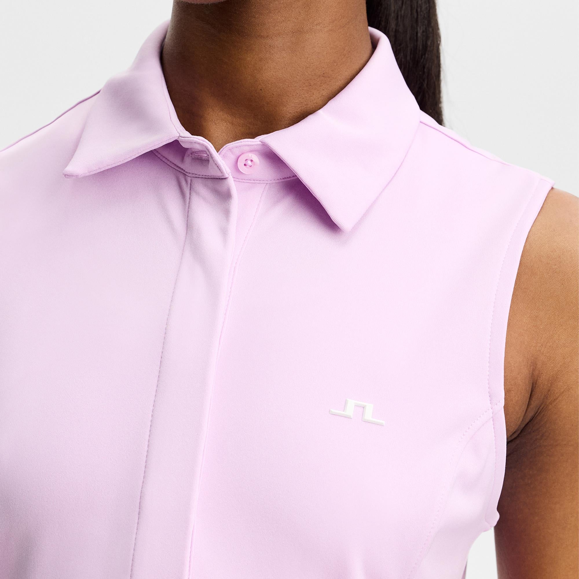 J Lindeberg Dena Ladies Sleeveless Golf Polo Shirt Orchid Bouquet