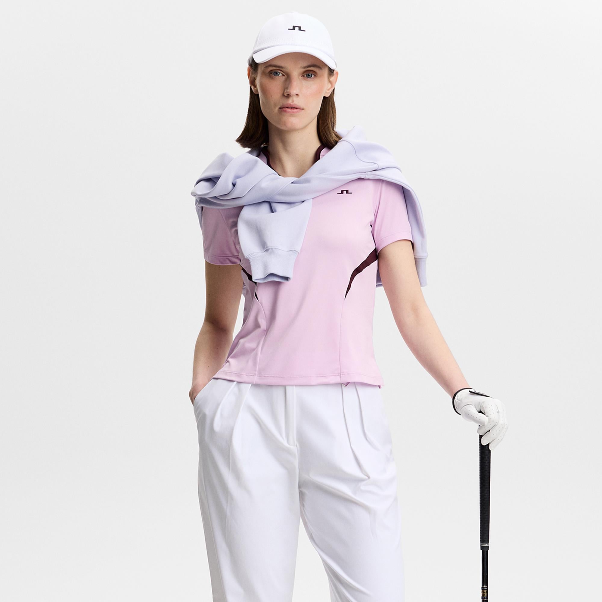 J Lindeberg Katie Ladies Golf Top Orchid Bouquet
