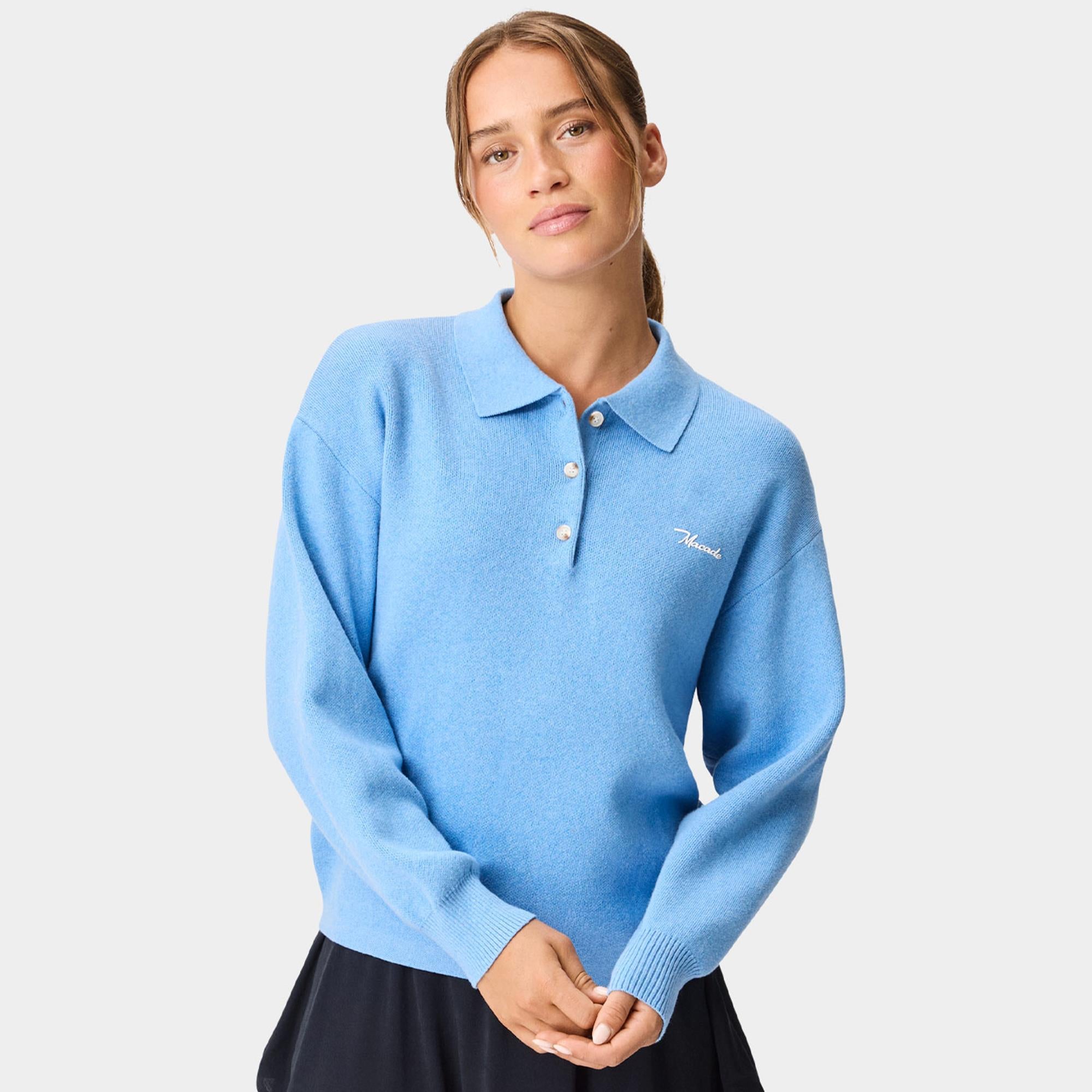 Macade Golf Ivy Knit Ladies Golf Sweater Sky Blue