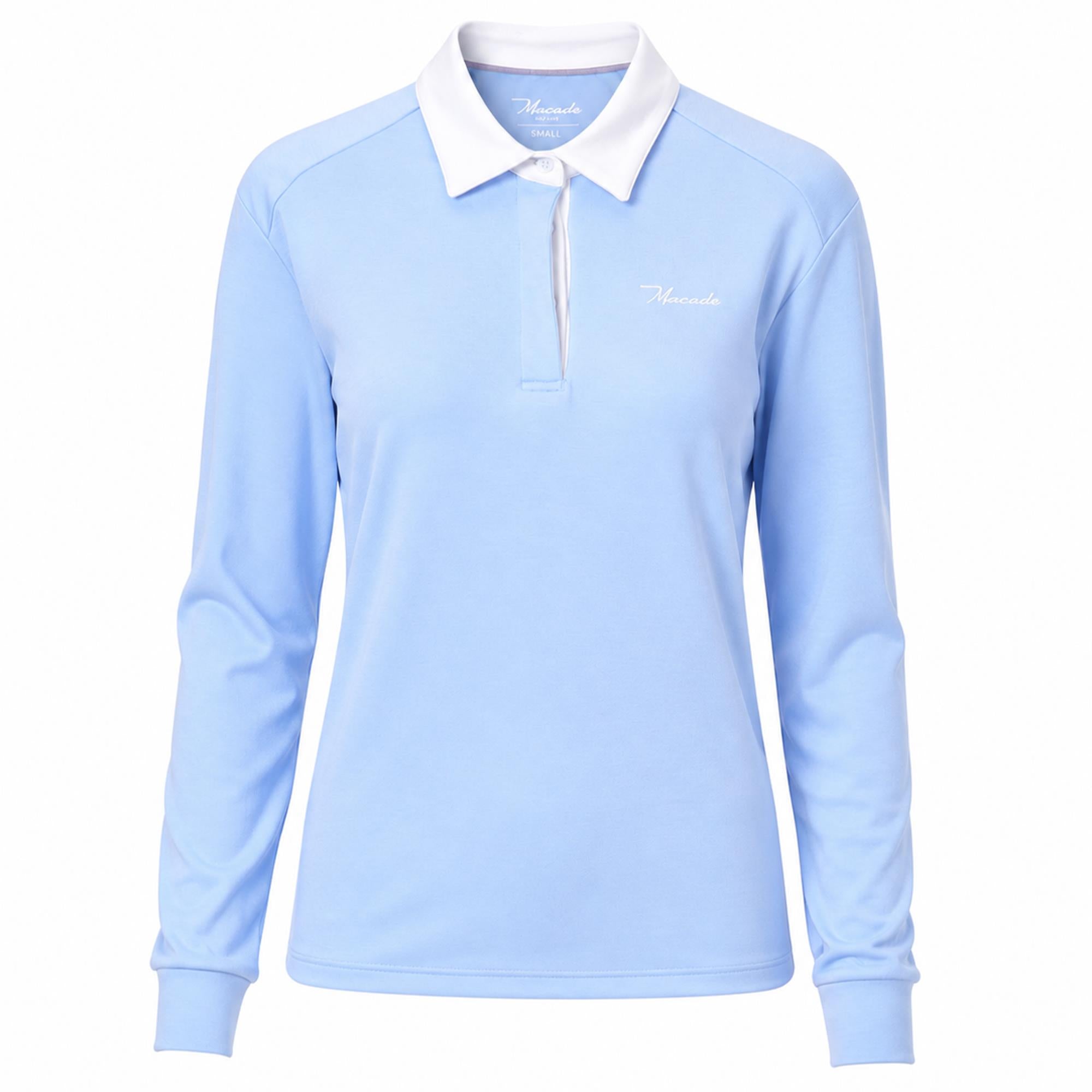 Macade Golf Richie Ladies Long Sleeve Golf Polo Shirt Powder Blue