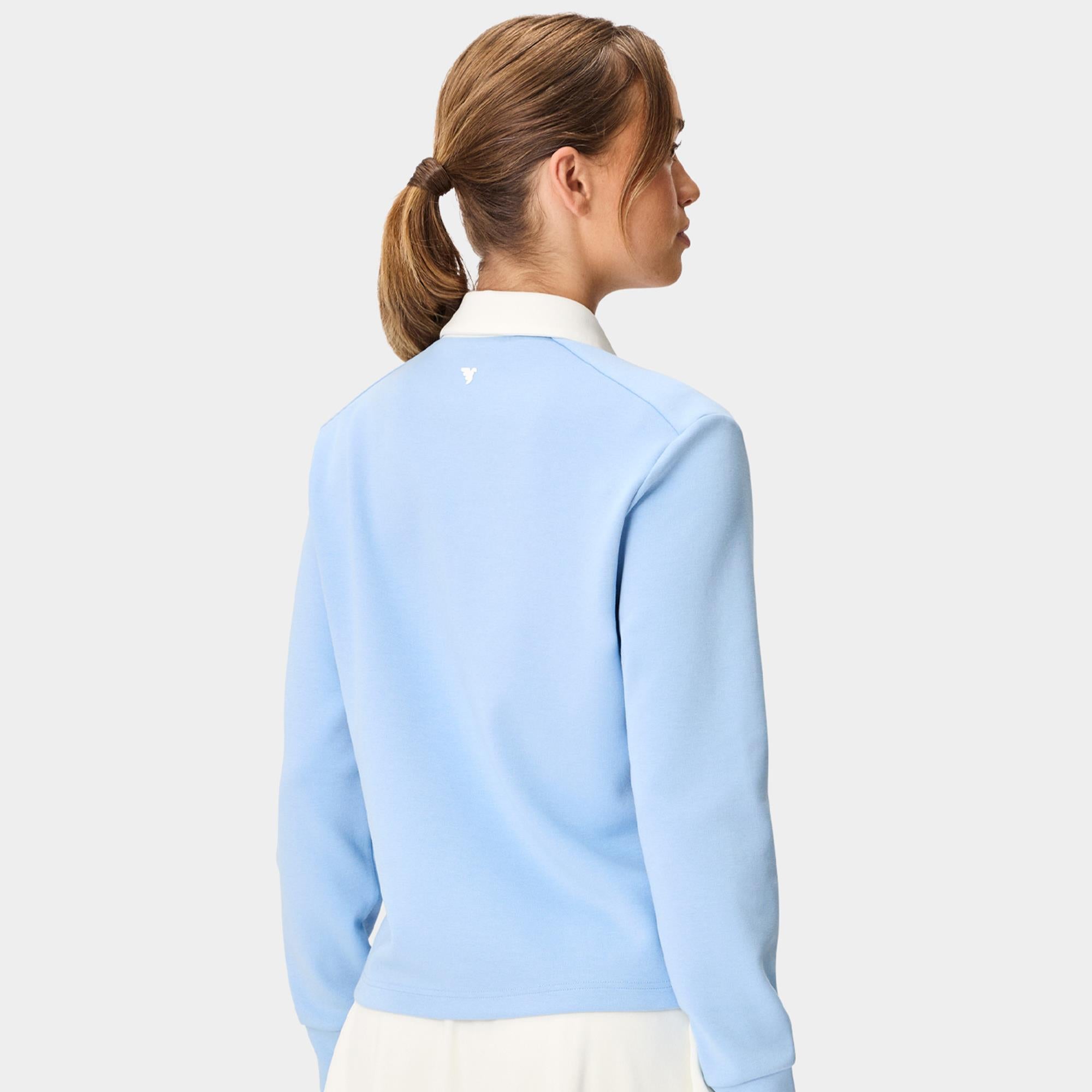 Macade Golf Richie Ladies Long Sleeve Golf Polo Shirt Powder Blue