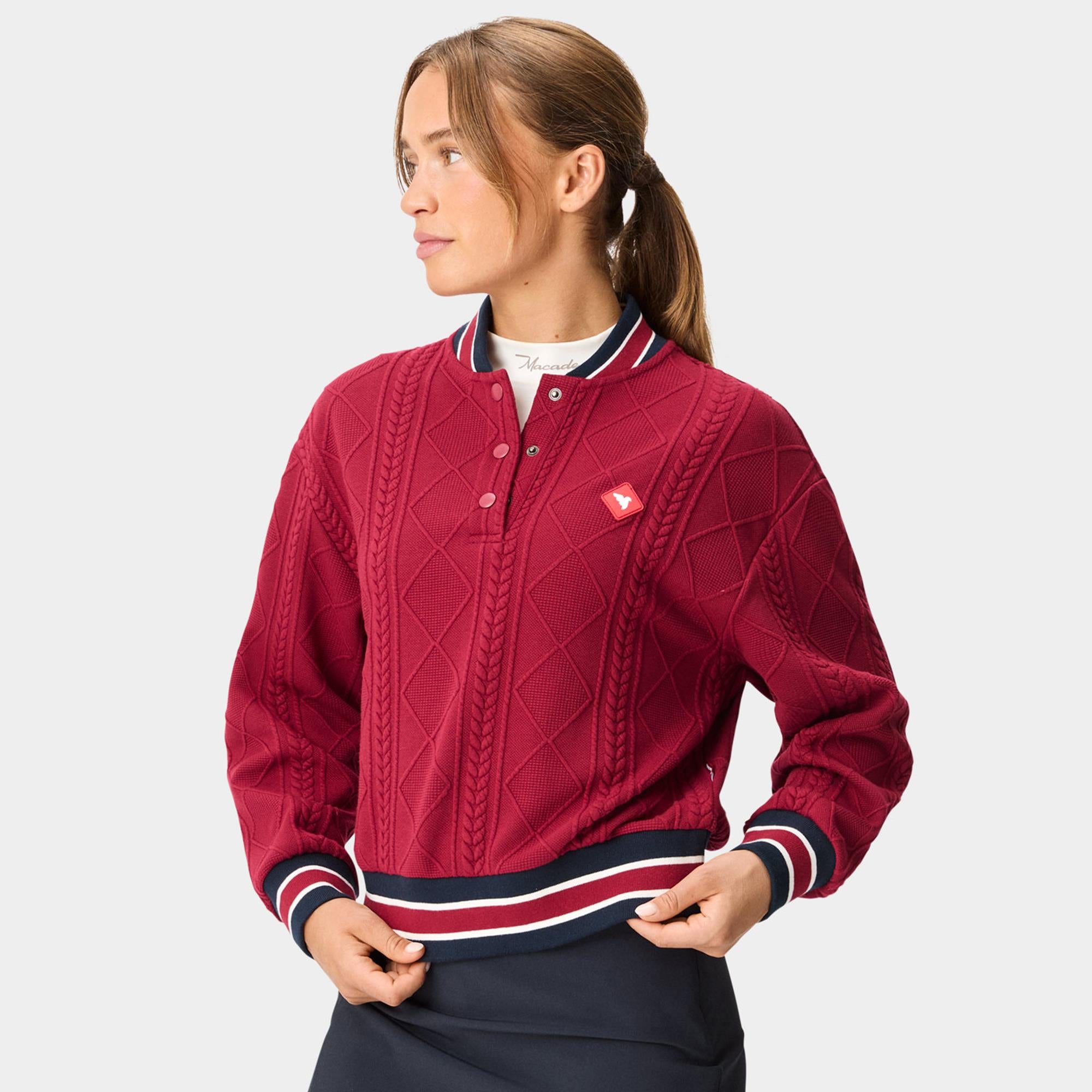 Macade Golf TR Bomber Ladies Golf Pullover Mulberry