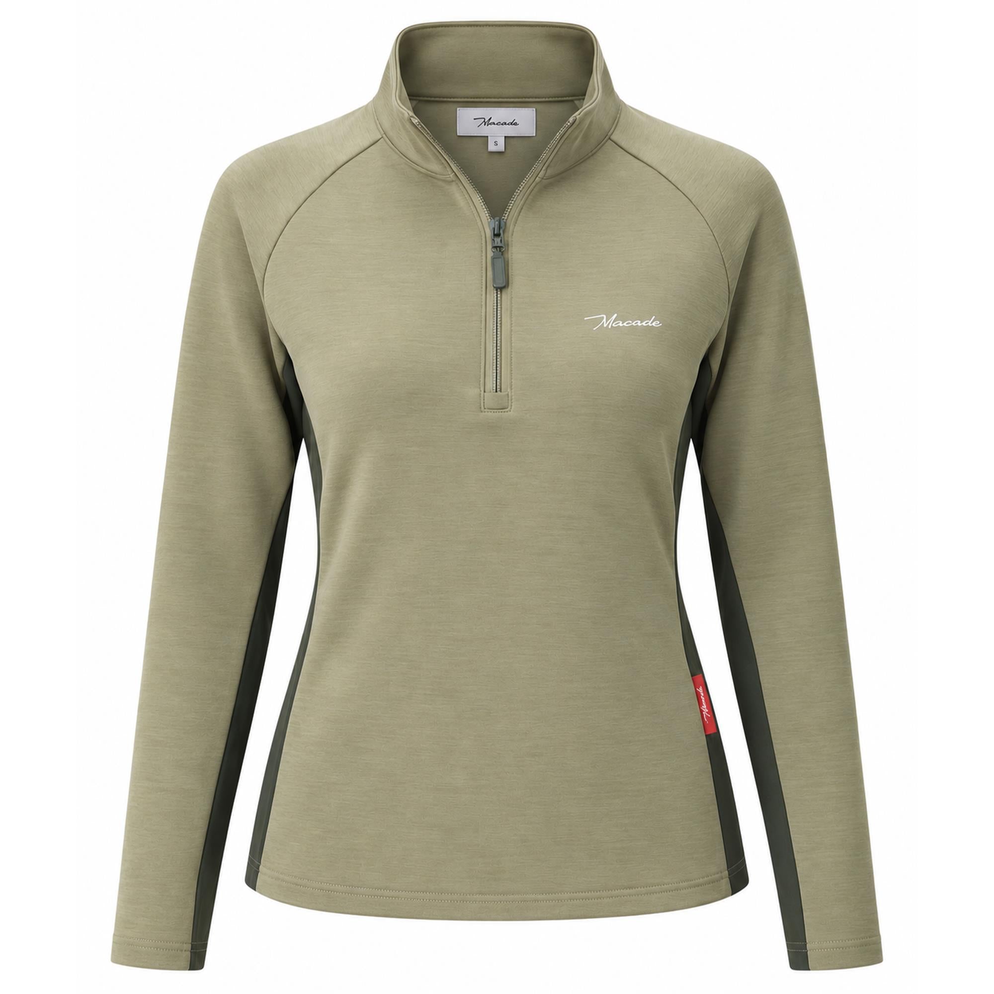 Macade Golf TX Course Quarter Zip Ladies Golf Mid Layer Sage