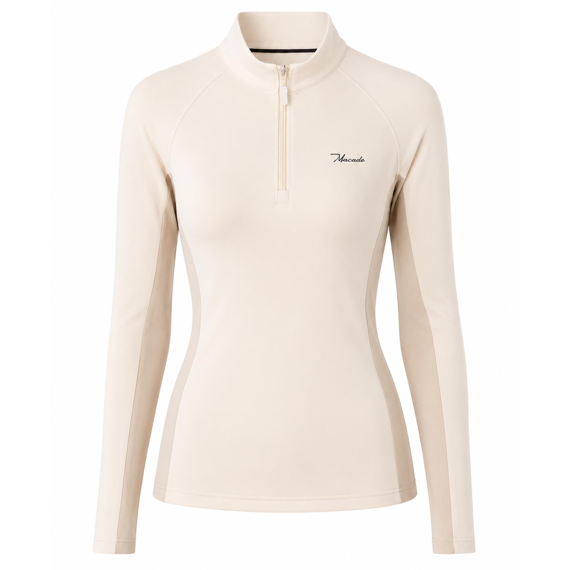 Macade Golf TX Course Quarter Zip Ladies Golf Mid Layer Sand