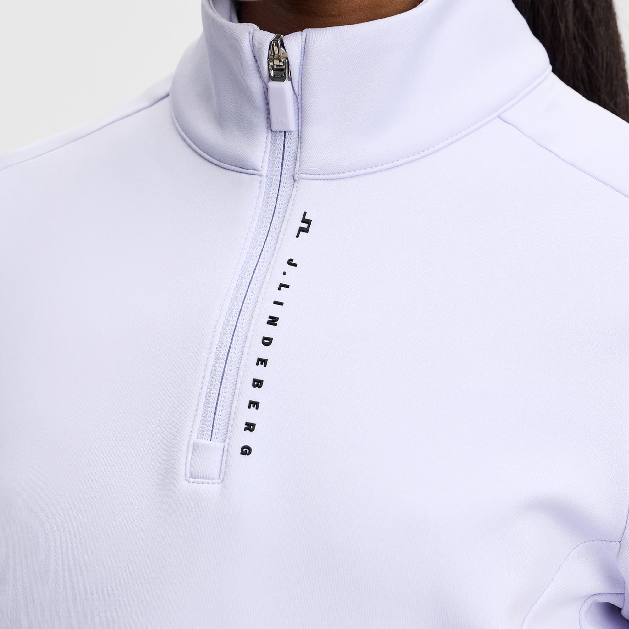 J Lindeberg Selena Quarter Zip Ladies Golf Mid Layer Purple Heather