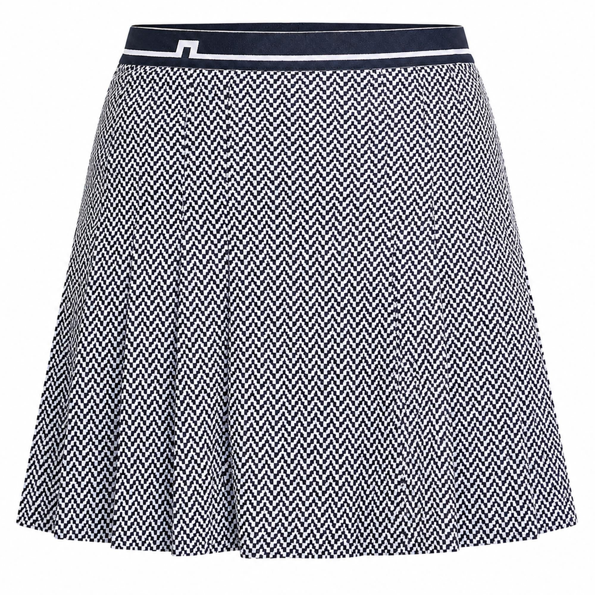 J Lindeberg Harlow Print Ladies Golf Skirt Bridge Stack Heather Navy