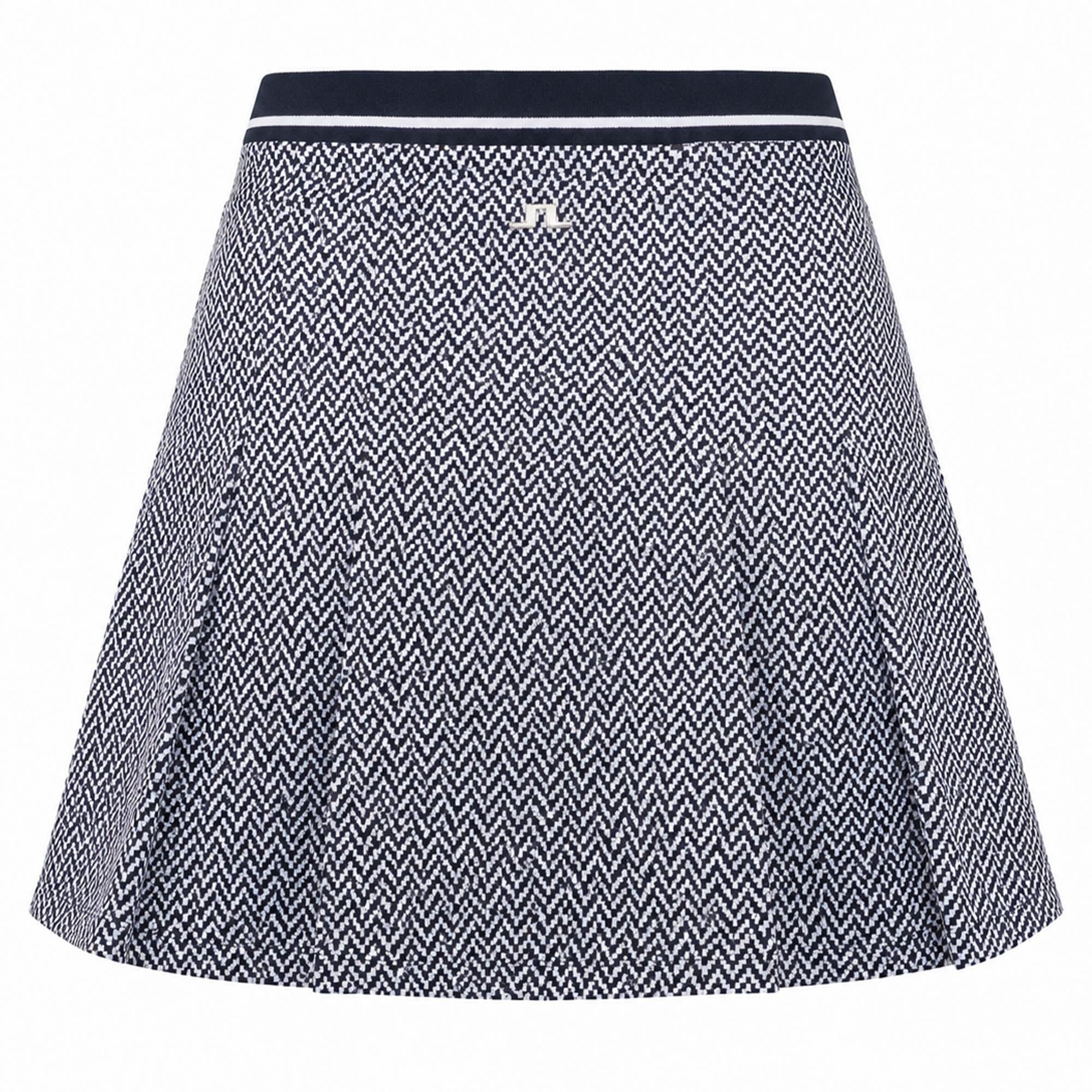 J Lindeberg Harlow Print Ladies Golf Skirt Bridge Stack Heather Navy