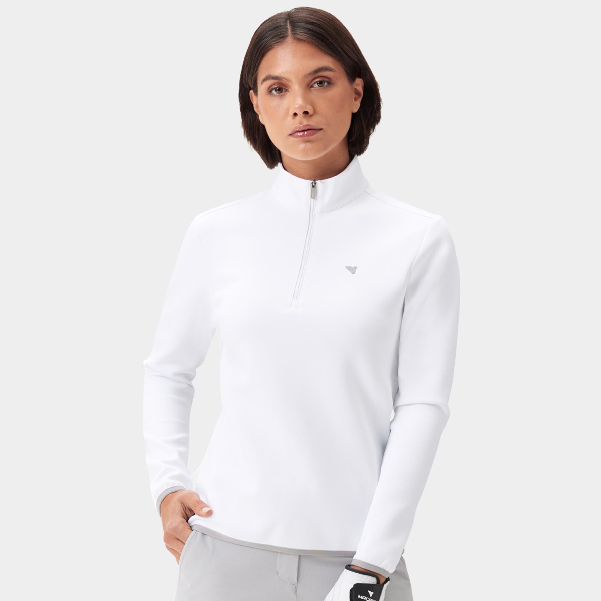 Macade Golf Therma Quarter Zip Ladies Golf Mid Layer White