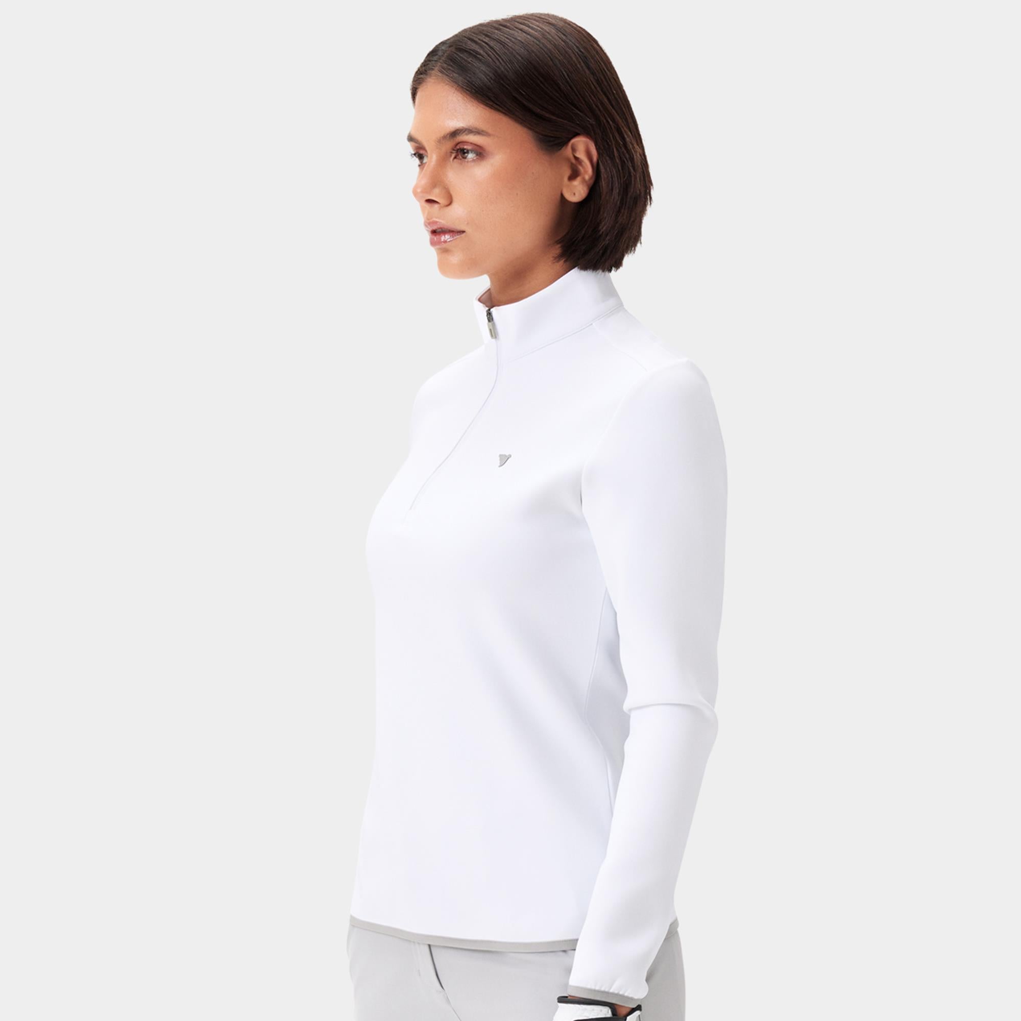 Macade Golf Therma Quarter Zip Ladies Golf Mid Layer White