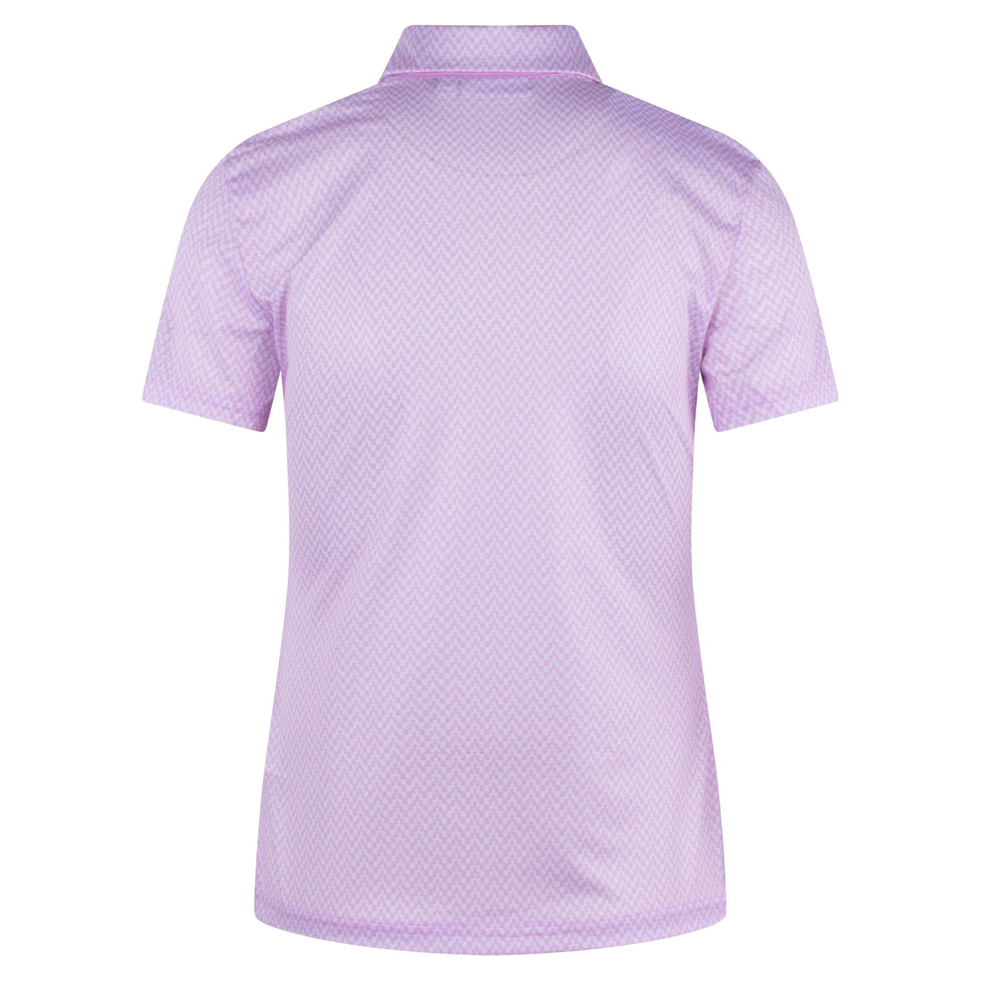 J Lindeberg Cara Print Ladies Golf Polo Shirt Orchid Bouquet