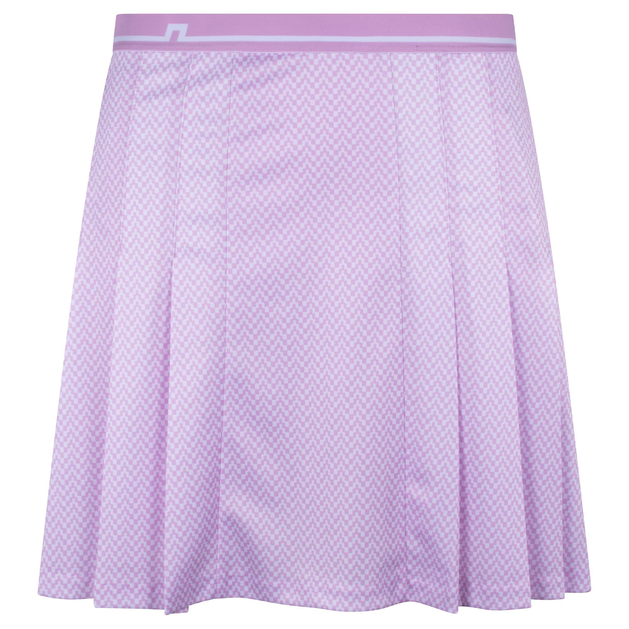 J Lindeberg Harlow Print Ladies Golf Skirt Bridge Stack White Orchid