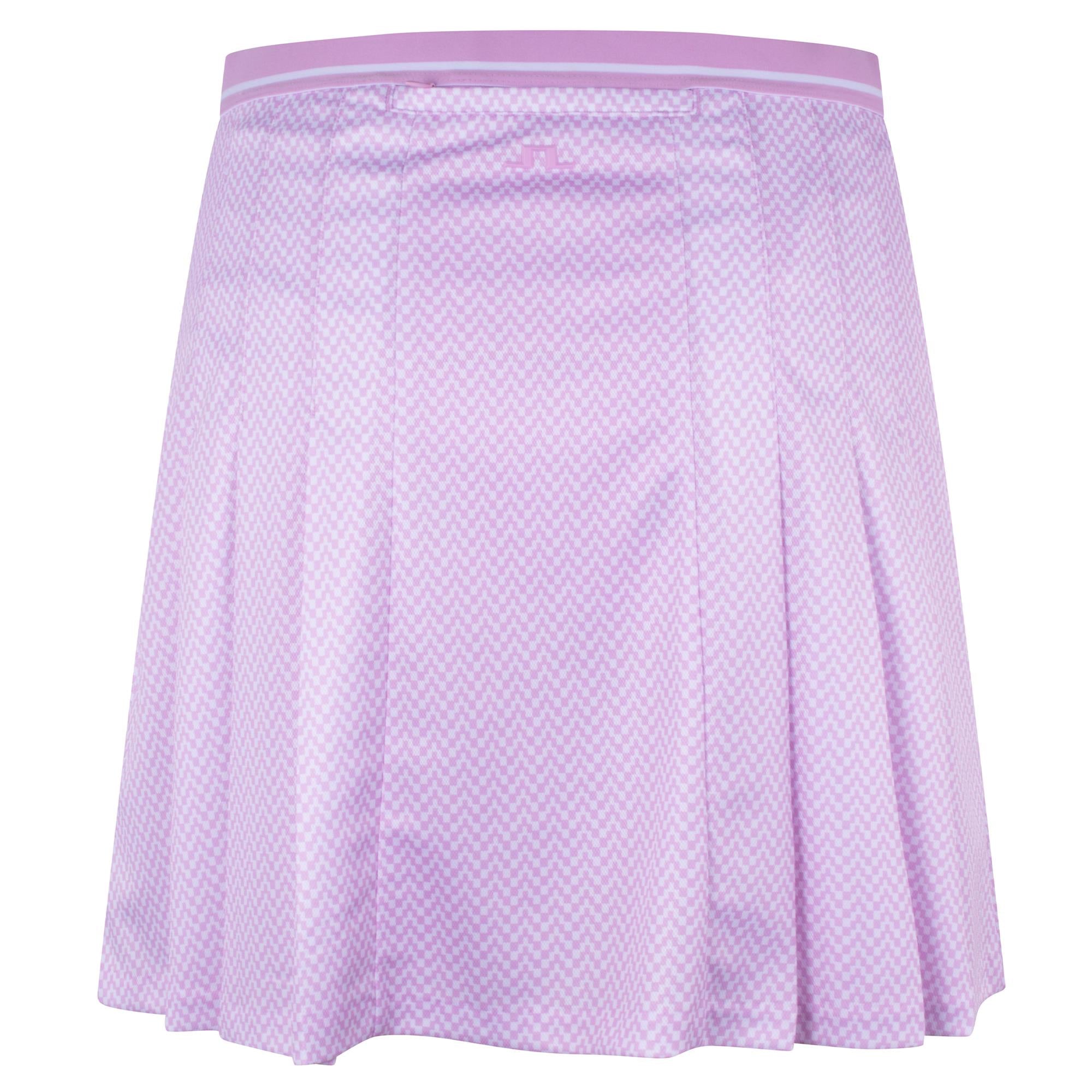 J Lindeberg Harlow Print Ladies Golf Skirt Bridge Stack White Orchid