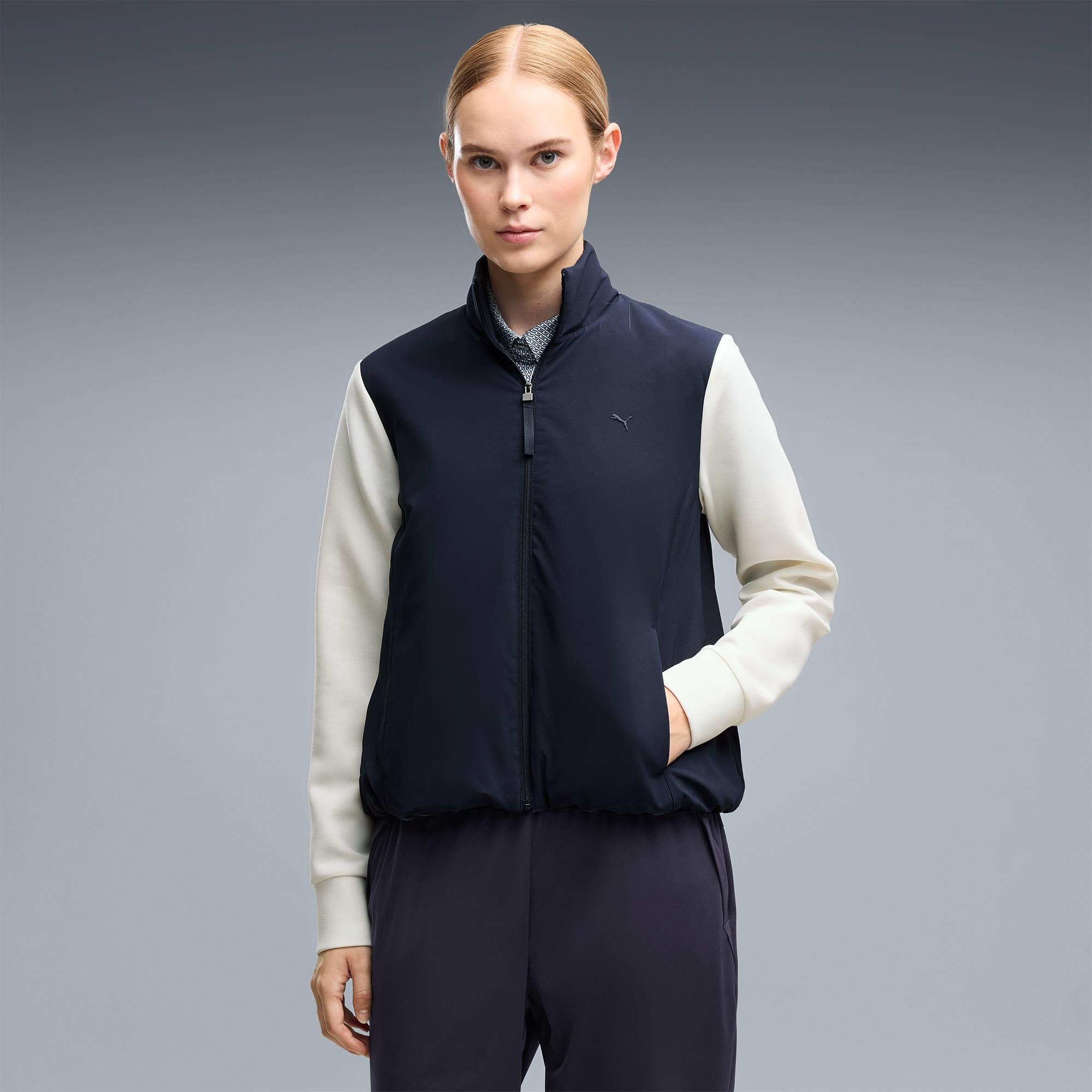 Puma Cloudspun Hybrid Fleece Ladies Golf Jacket Navy