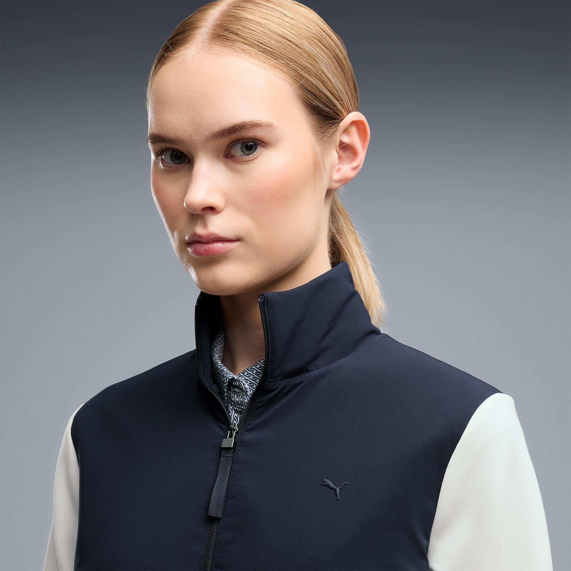 Puma Cloudspun Hybrid Fleece Ladies Golf Jacket Navy