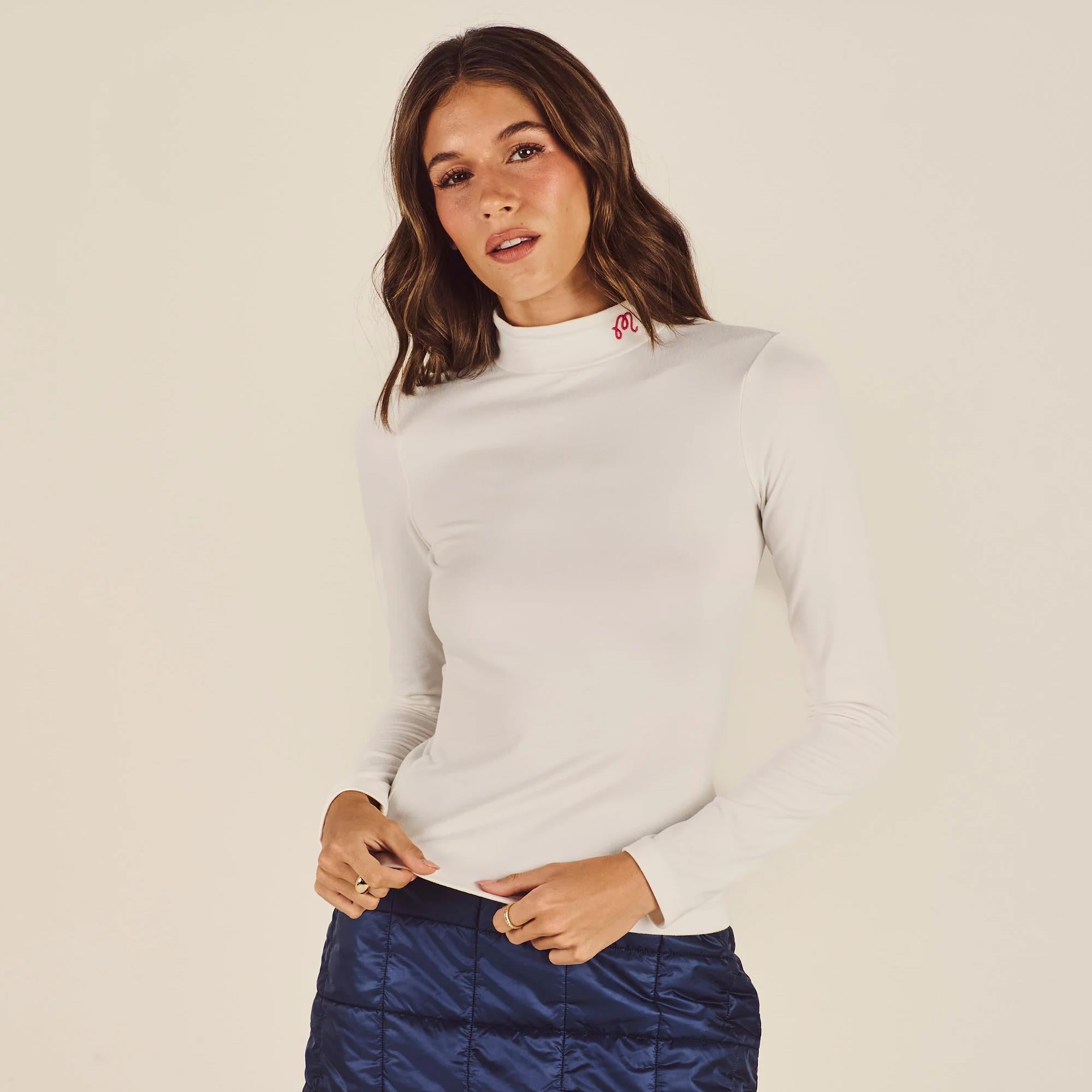 Malbon Golf Rally Ladies Mockneck Sugar Swizzle
