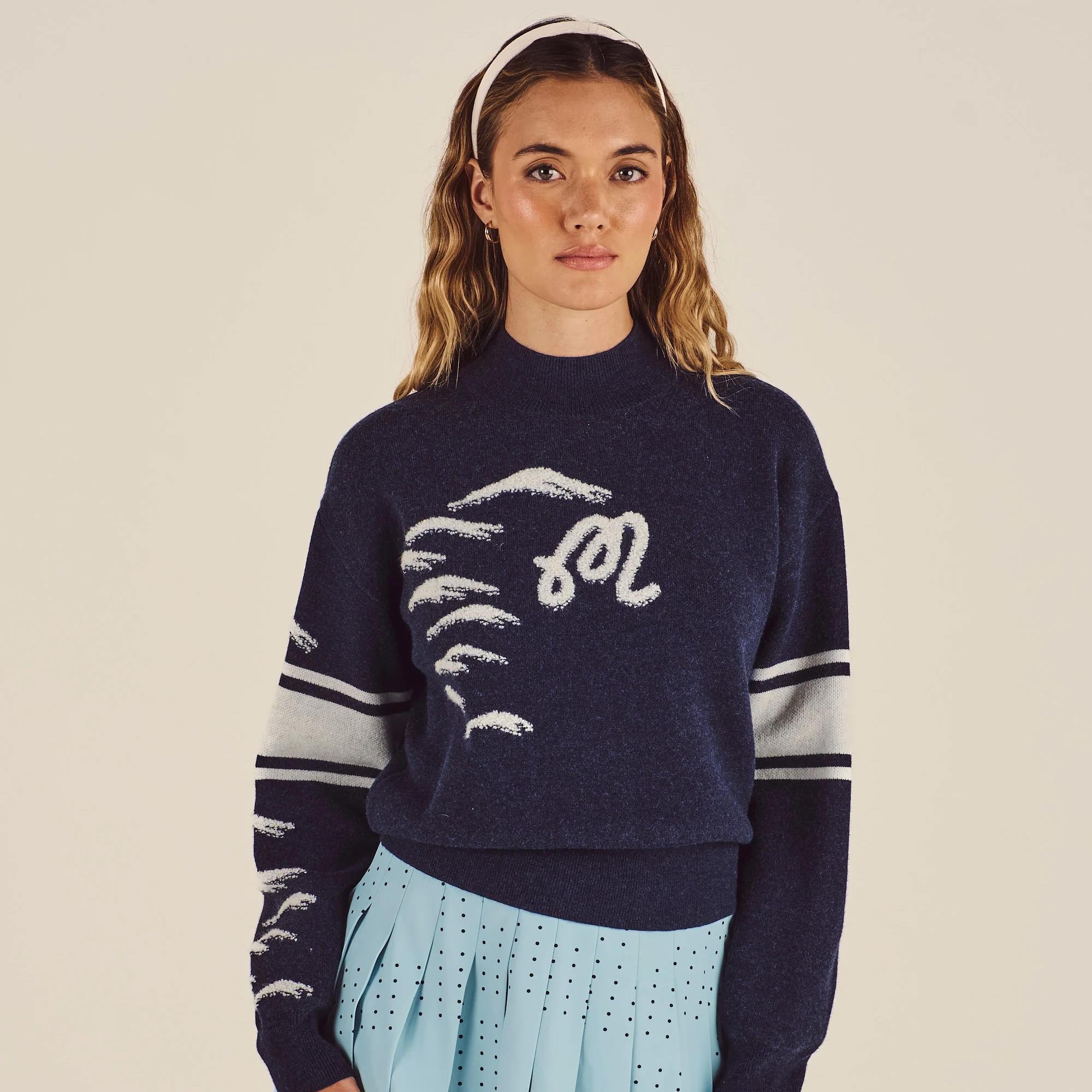 Malbon Golf Womens Alps Sweater Blueberry